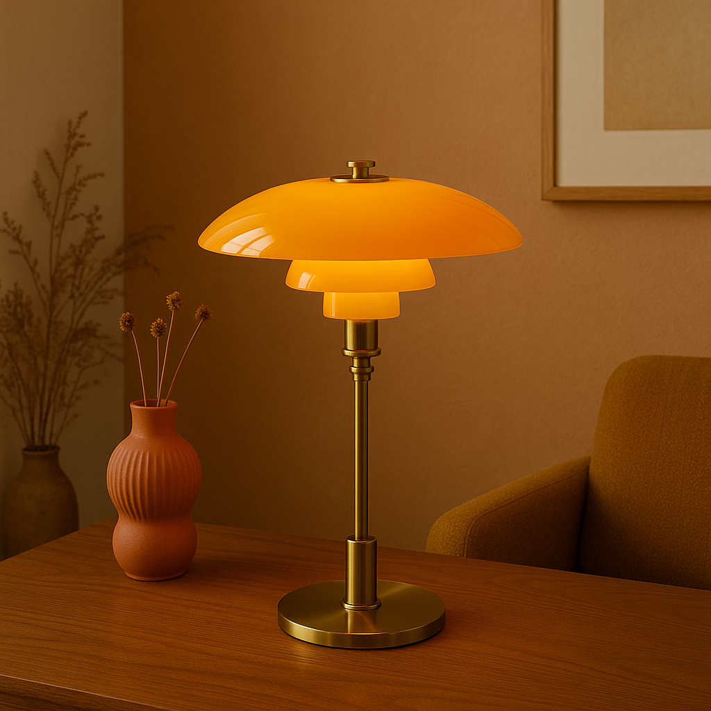 Moderne Deense Design Tafellamp - Gelaagde Kap, LED