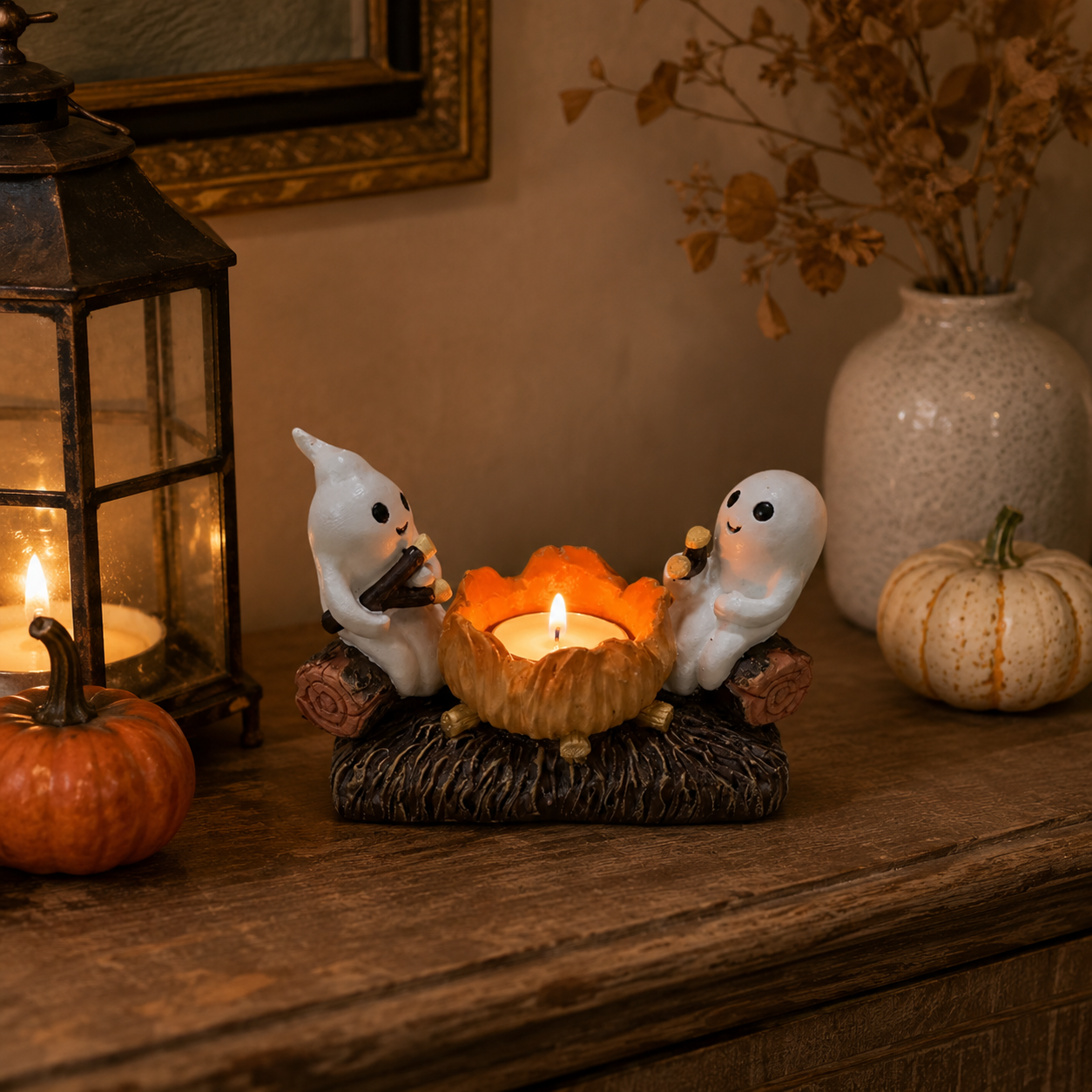 Gifts – Seasonal – Halloween : Halloween Spookjes Kaarsenhouder – Hars Tafeldecoratie 12 × 7 cm in van Pantinoshop