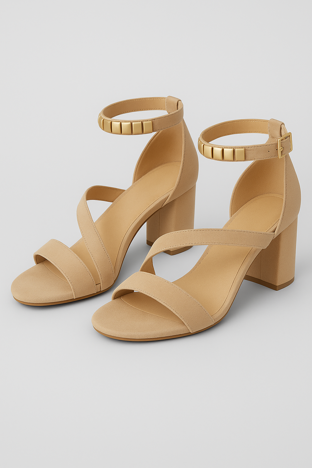 Sandalen met overlappende bandjes en blokhak Heren