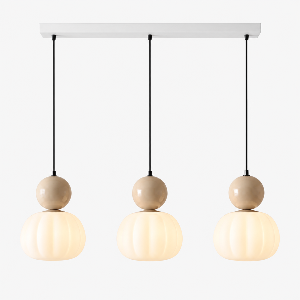 Art Deco Hanglamp - IJzer & Acryl, 1 of 3 Lichten