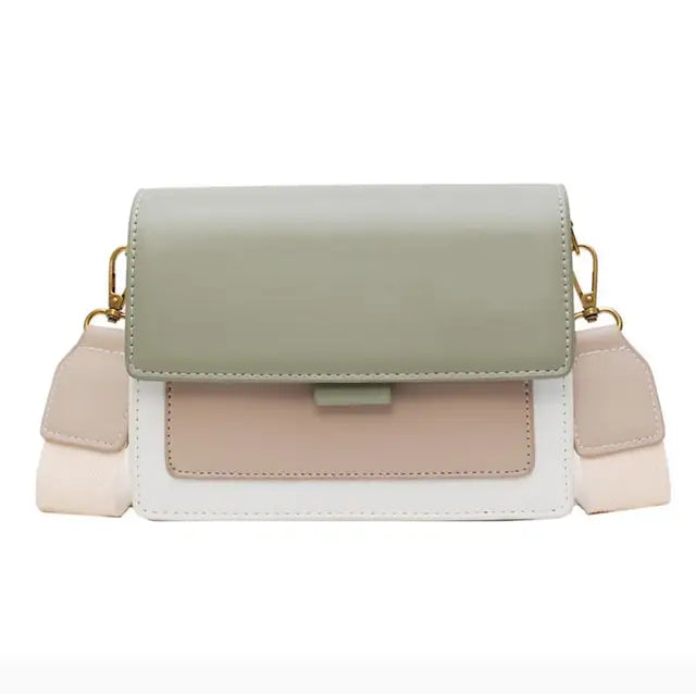 bags : Dames Crossbody-Tas van Groen Leer met Zachte Textuur en Klep Sluiting in Groen 19.5x7x15cm van Pantino