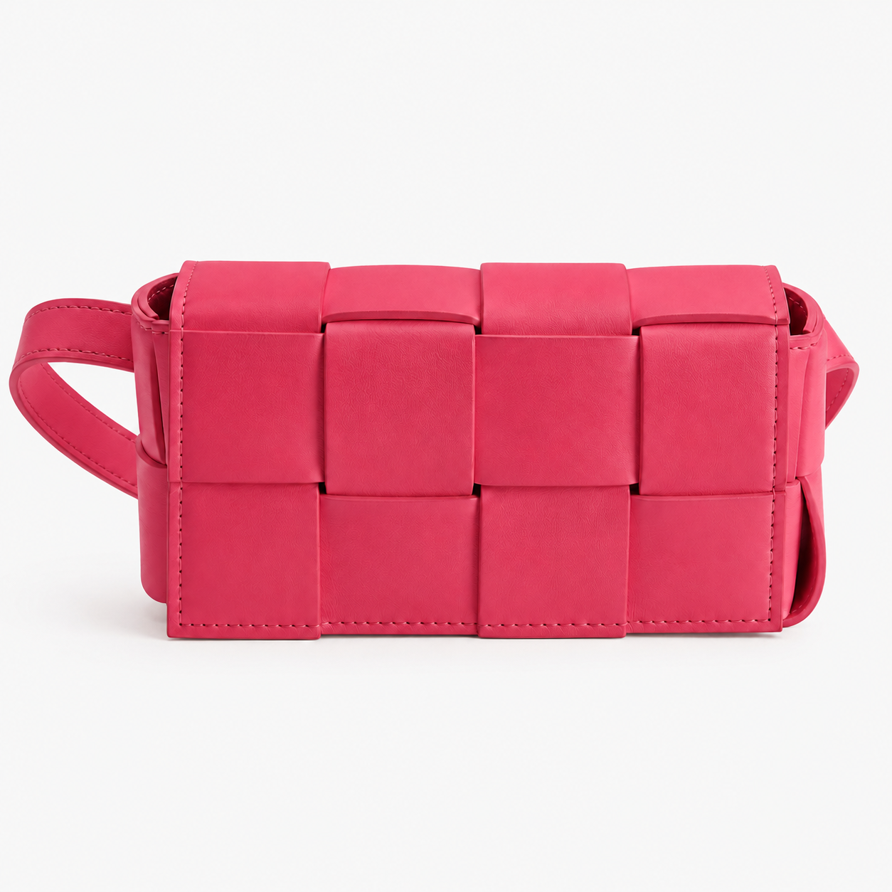 bags : Dames Crossbody Tas van PU - Compacte Schoudertas met Verstelbare Band in Roze Rood van Pantino