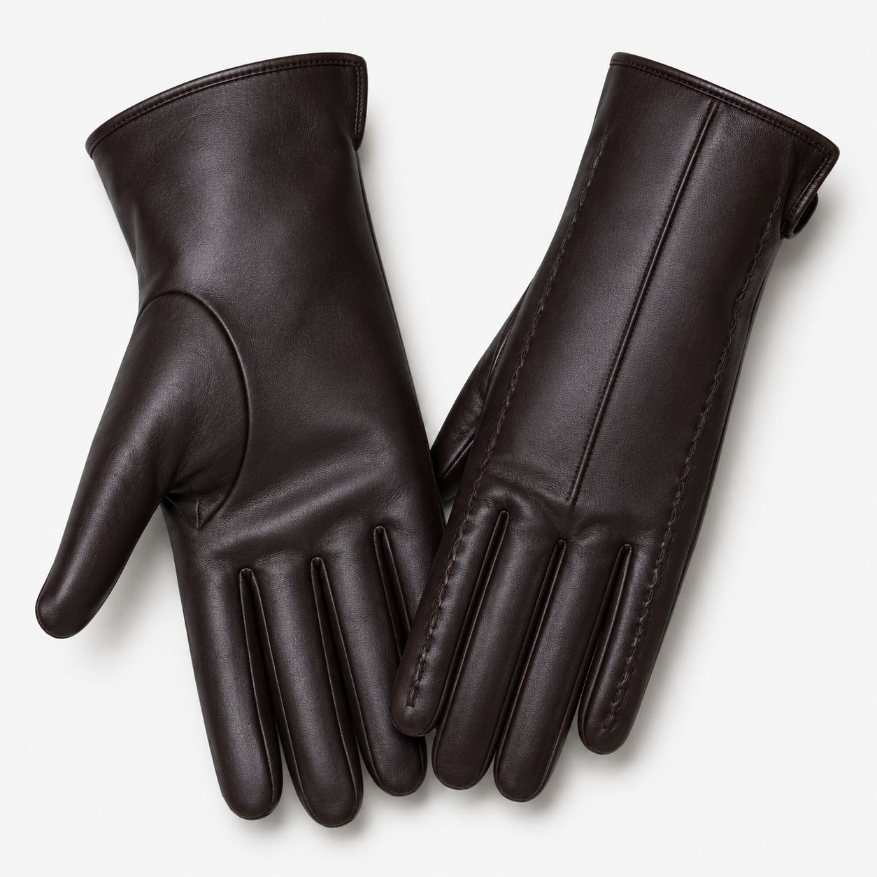 Gloves : Dames Handschoenen van Echt Leer in donkerbruin van Pantino