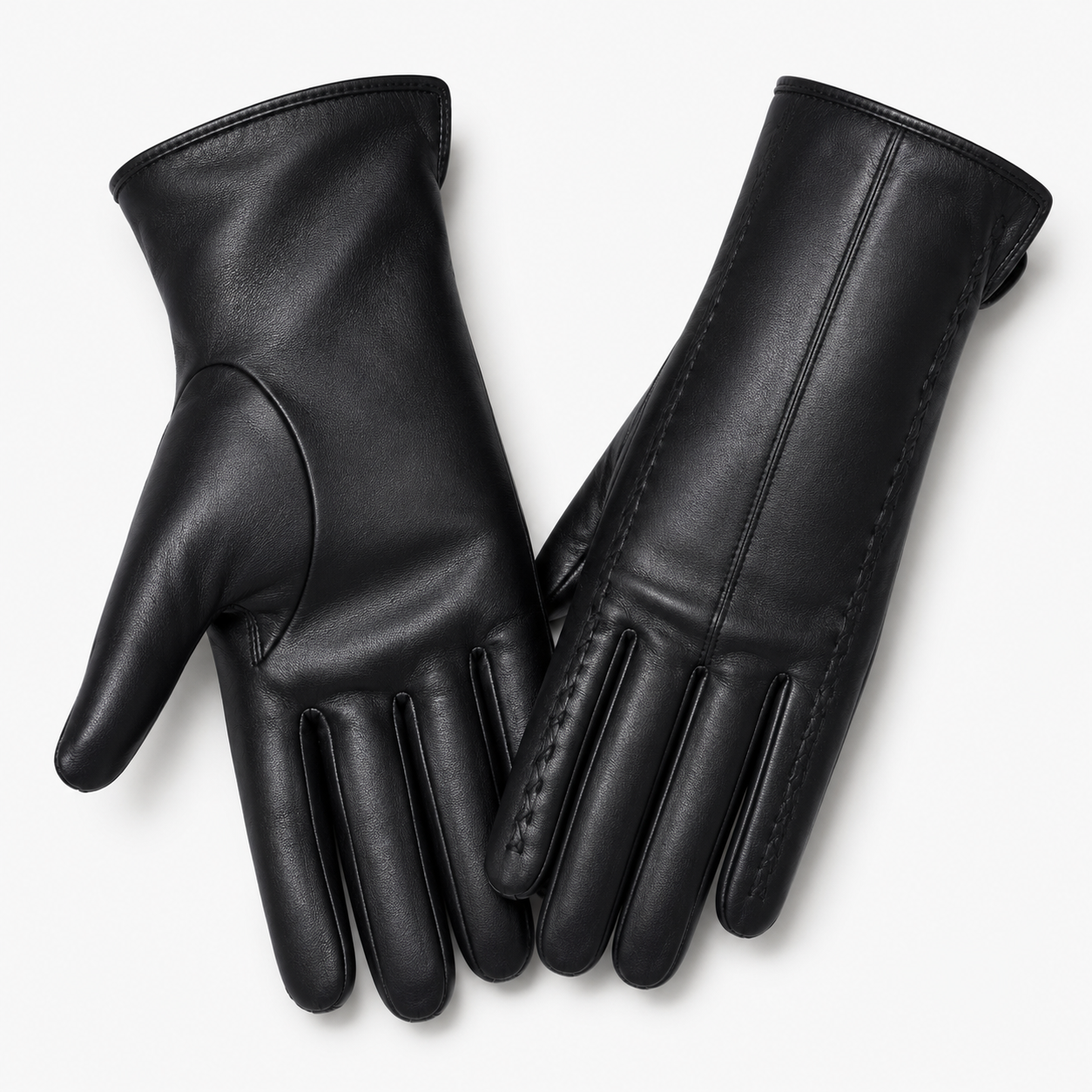 Gloves : Dames Handschoenen van Echt Leer in zwart van Pantino