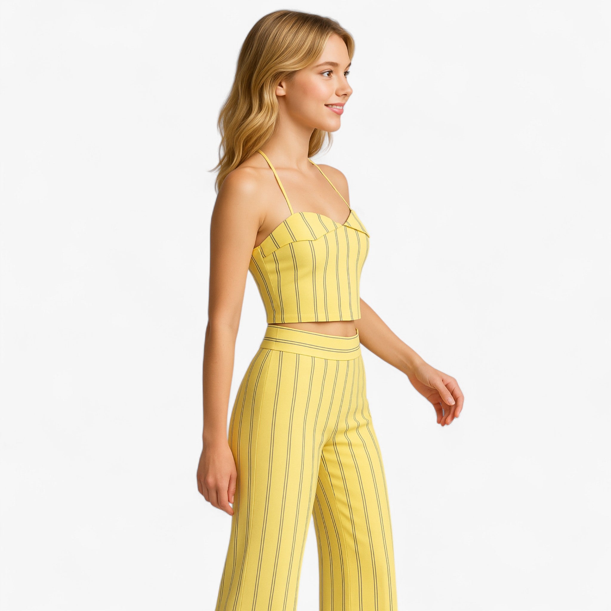 Women Set : Broek Dames Wit - Lichtgewicht Zomer Set met Top in van Pantino