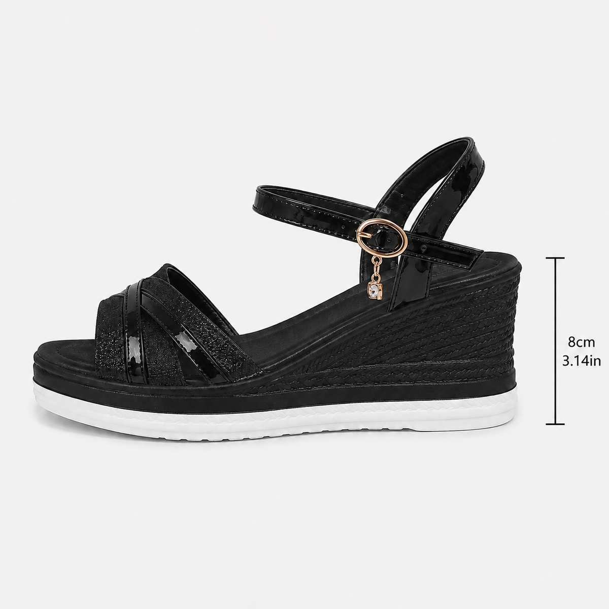 Sandals : Dames Plateau Sandalen van Synthetisch Leer – Open Teen met Enkelbandje in van Pantinoshop