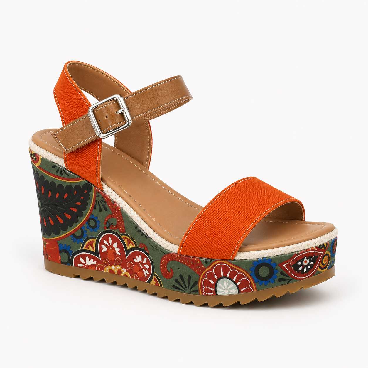 Sandals : Dames Sleehaksandalen met Canvas Bovenwerk en Verstelbare Enkelband in van Pantino