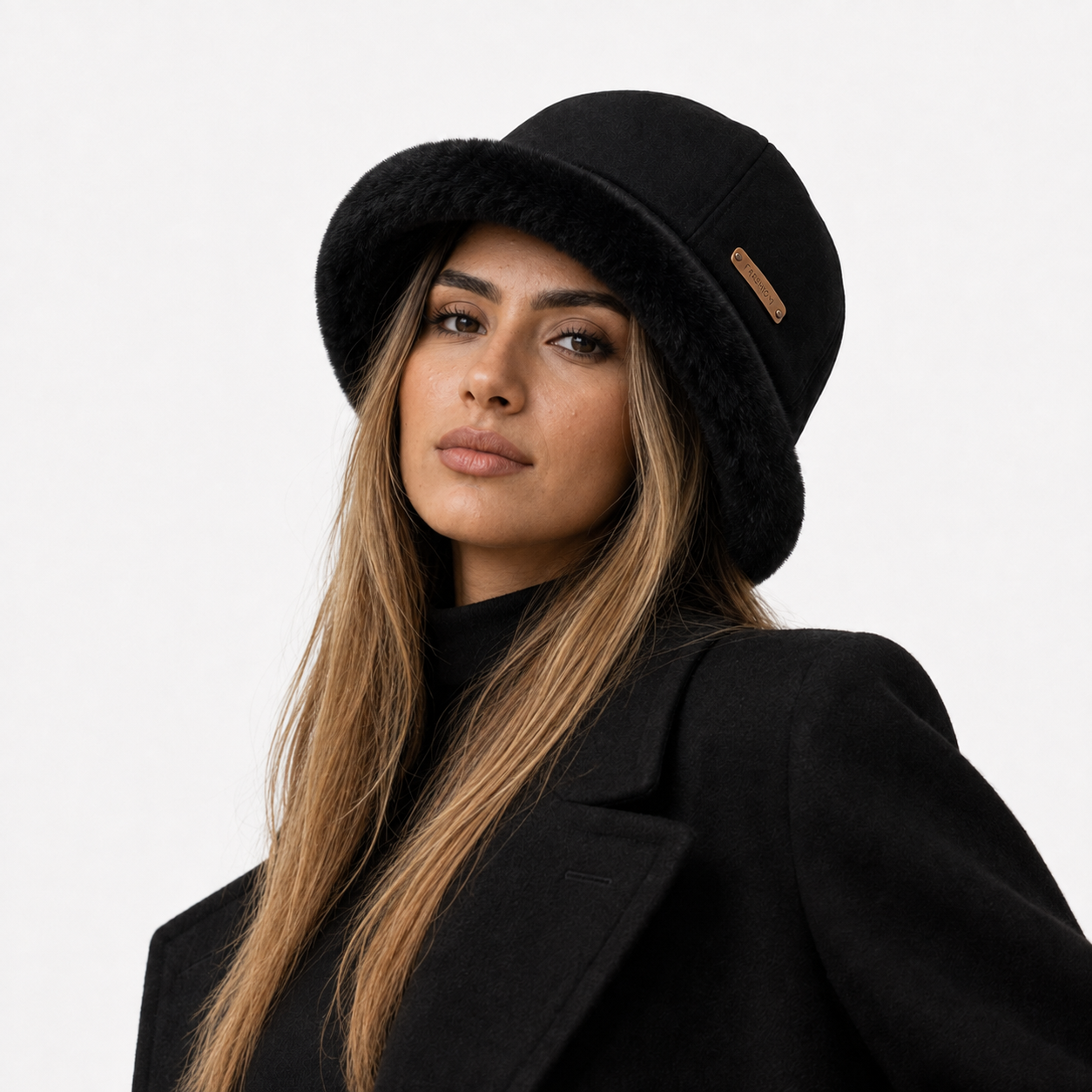 Hat : Dames Winter Buckethoed – Warme Teddy Hoed met Brede Rand in van Pantino