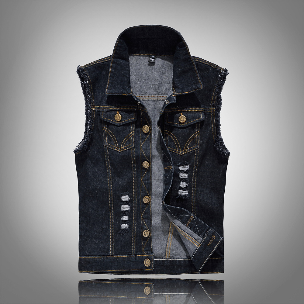 AS - Heren - Vest : Heren Denim Gilet Mouwloos - Robuuste Street Stijl in van Pantinoshop
