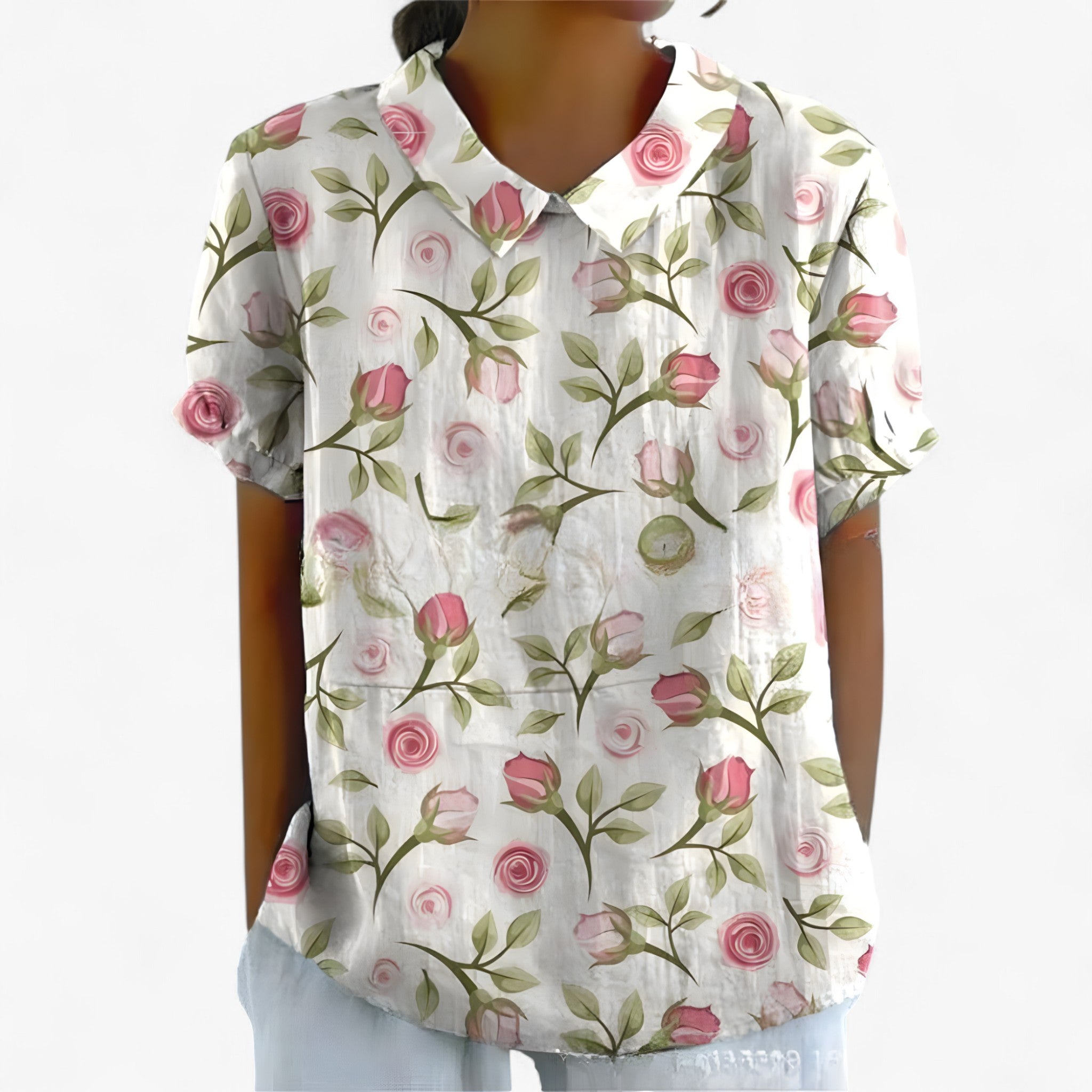 Women's Top Clothes : Elegante Bloemenblouse voor Dames van Viscose - Bedrukt Patroon in van Pantinoshop