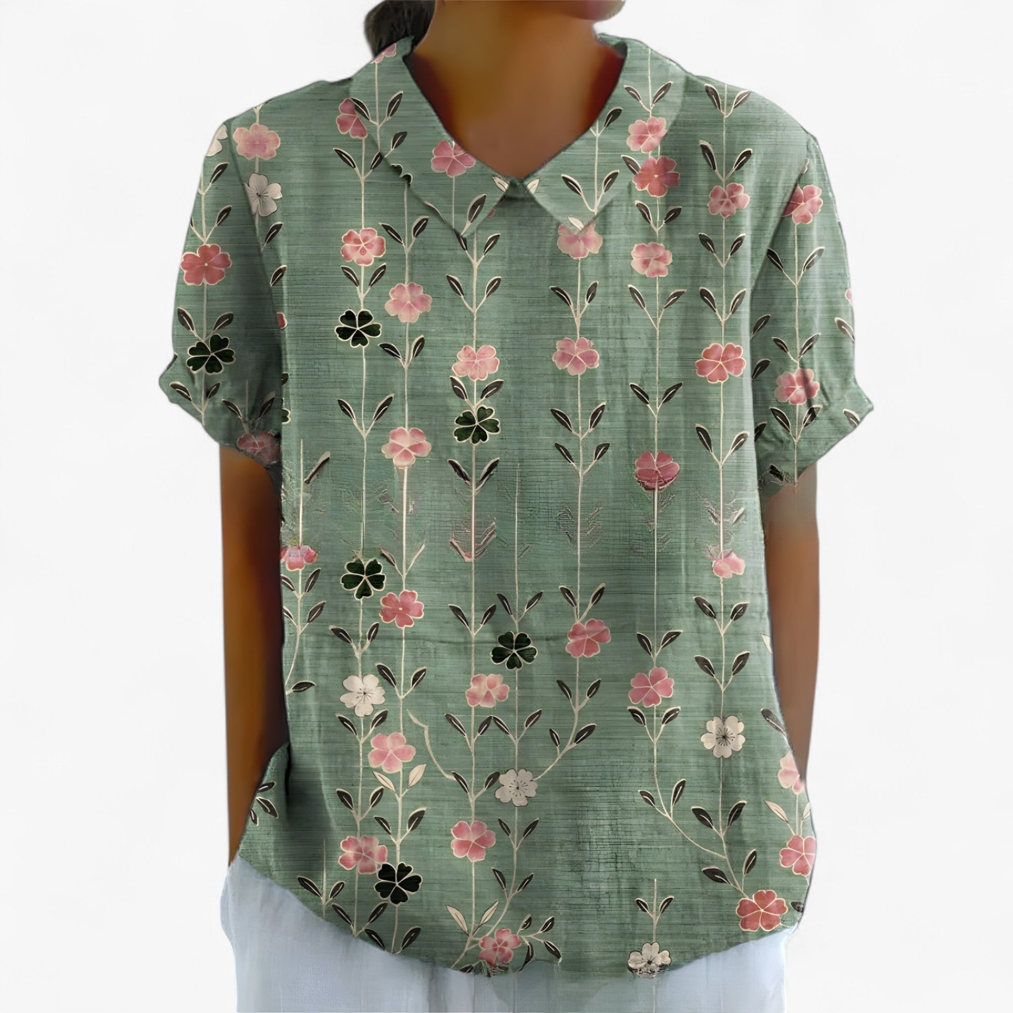 Women's Top Clothes : Elegante Bloemenblouse voor Dames van Viscose - Bedrukt Patroon in van Pantinoshop