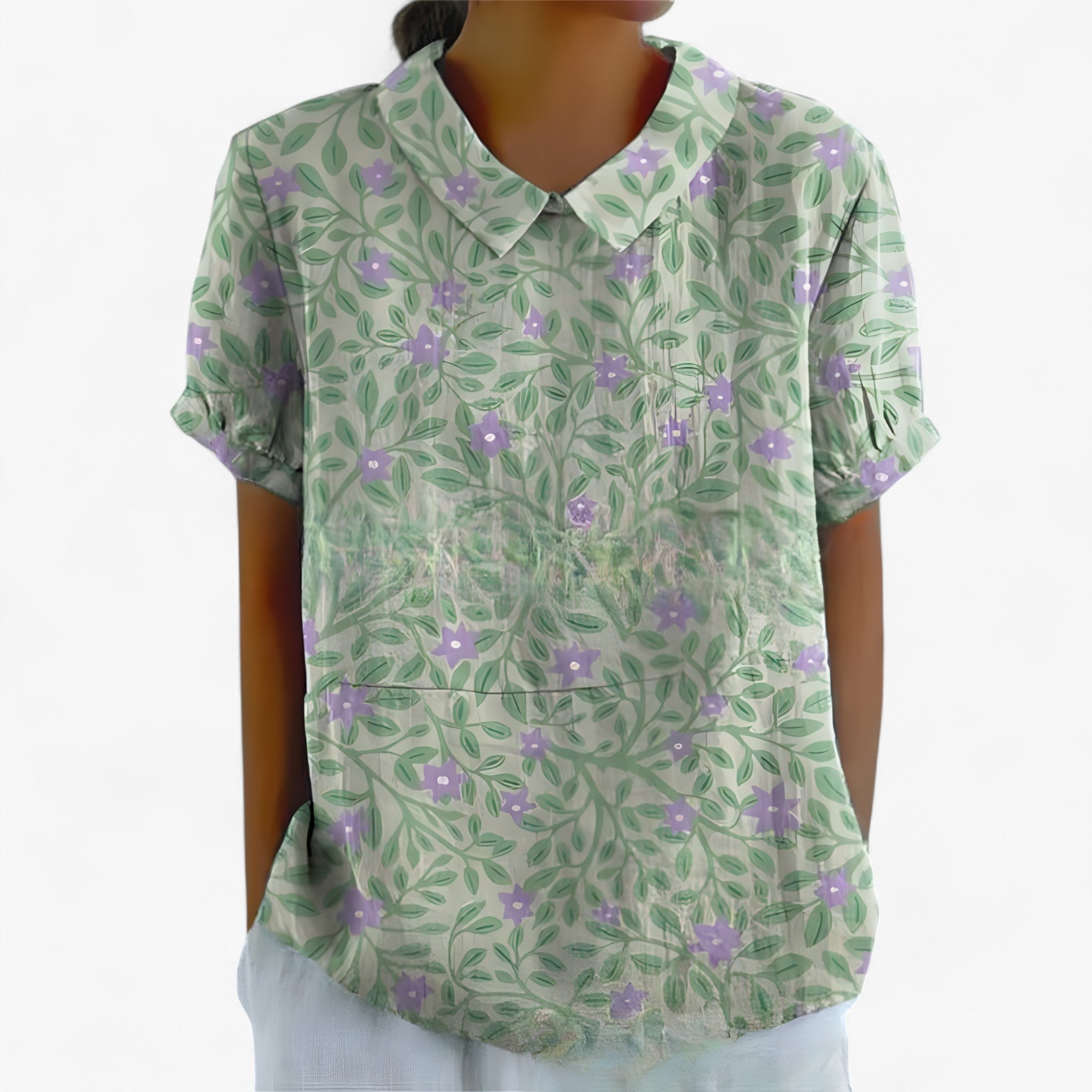 Women's Top Clothes : Elegante Bloemenblouse voor Dames van Viscose - Bedrukt Patroon in van Pantinoshop