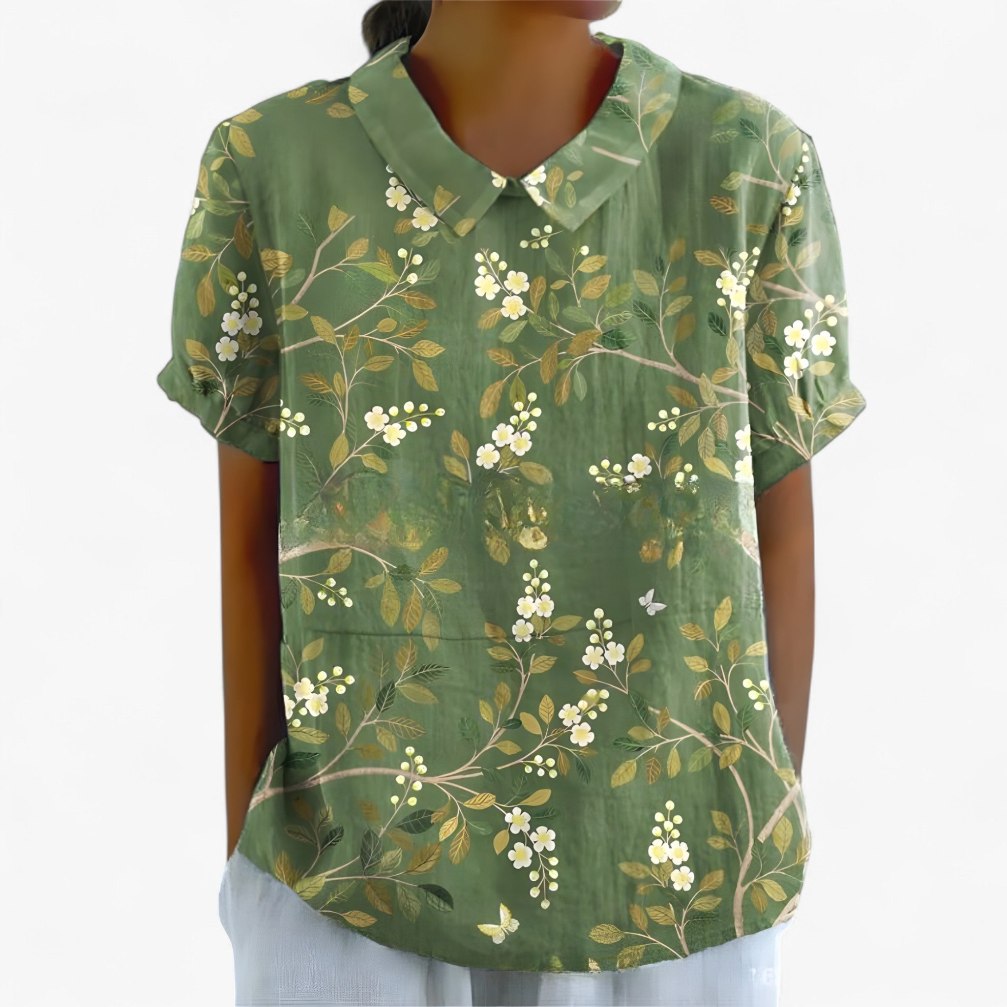 Women's Top Clothes : Elegante Bloemenblouse voor Dames van Viscose - Bedrukt Patroon in van Pantinoshop