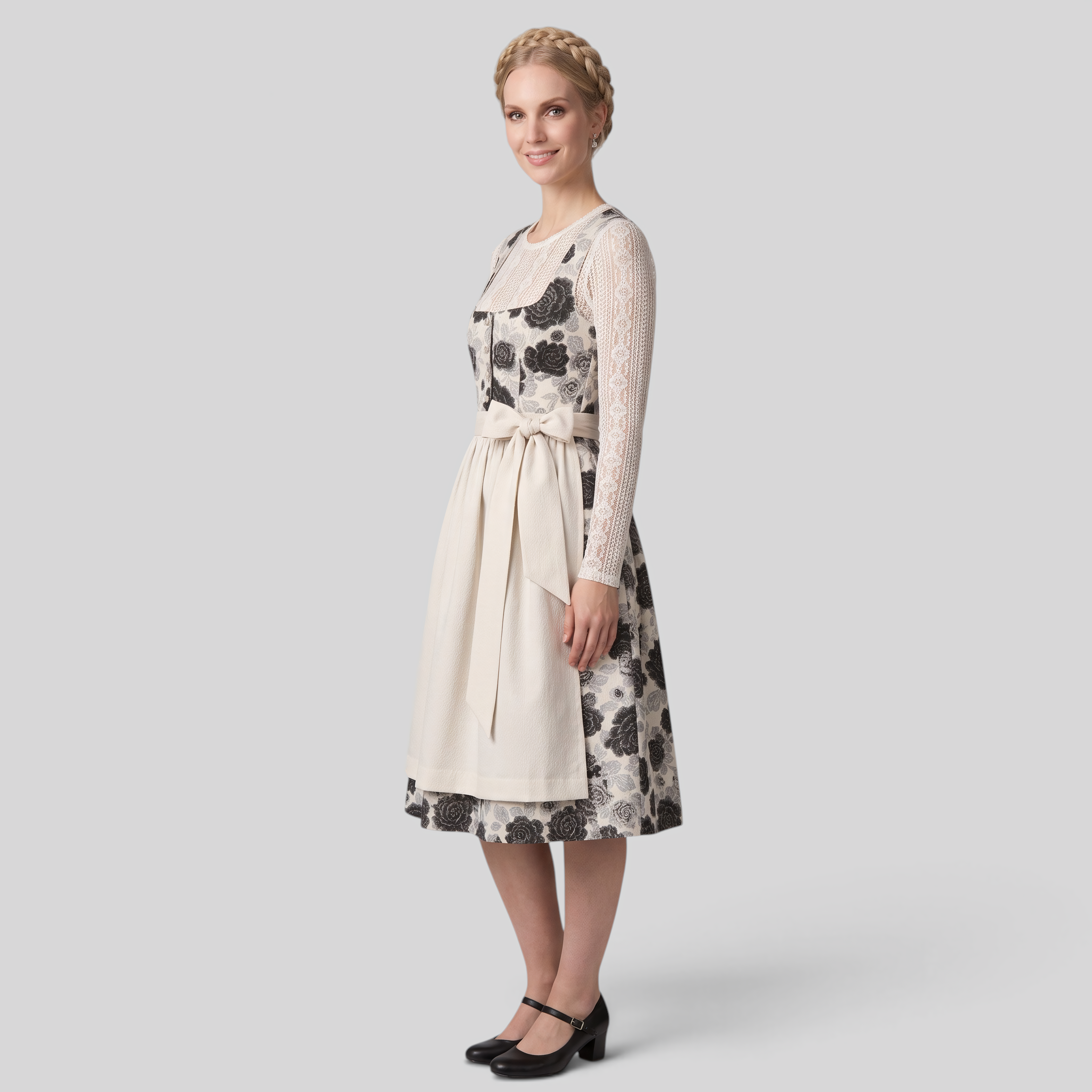 Gifts – Seasonal – Oktoberfest : Dirndljurk Dames Wit - Beierse Stijl met Bloemen en Korte Mouwen in van Steiner-boutique
