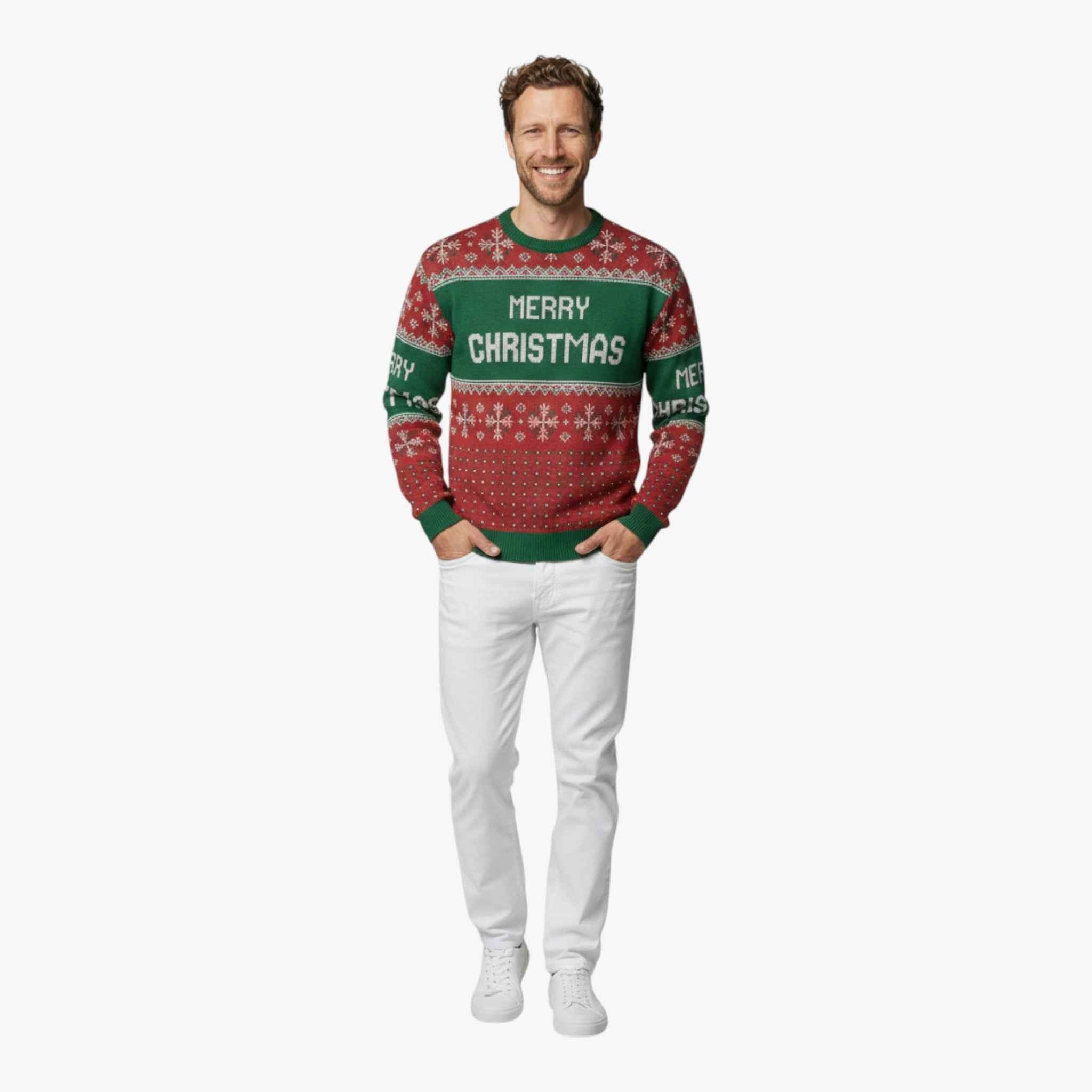 Sweaters : Unisex Casual Sweater met Sneeuwvlokken in van Pantino