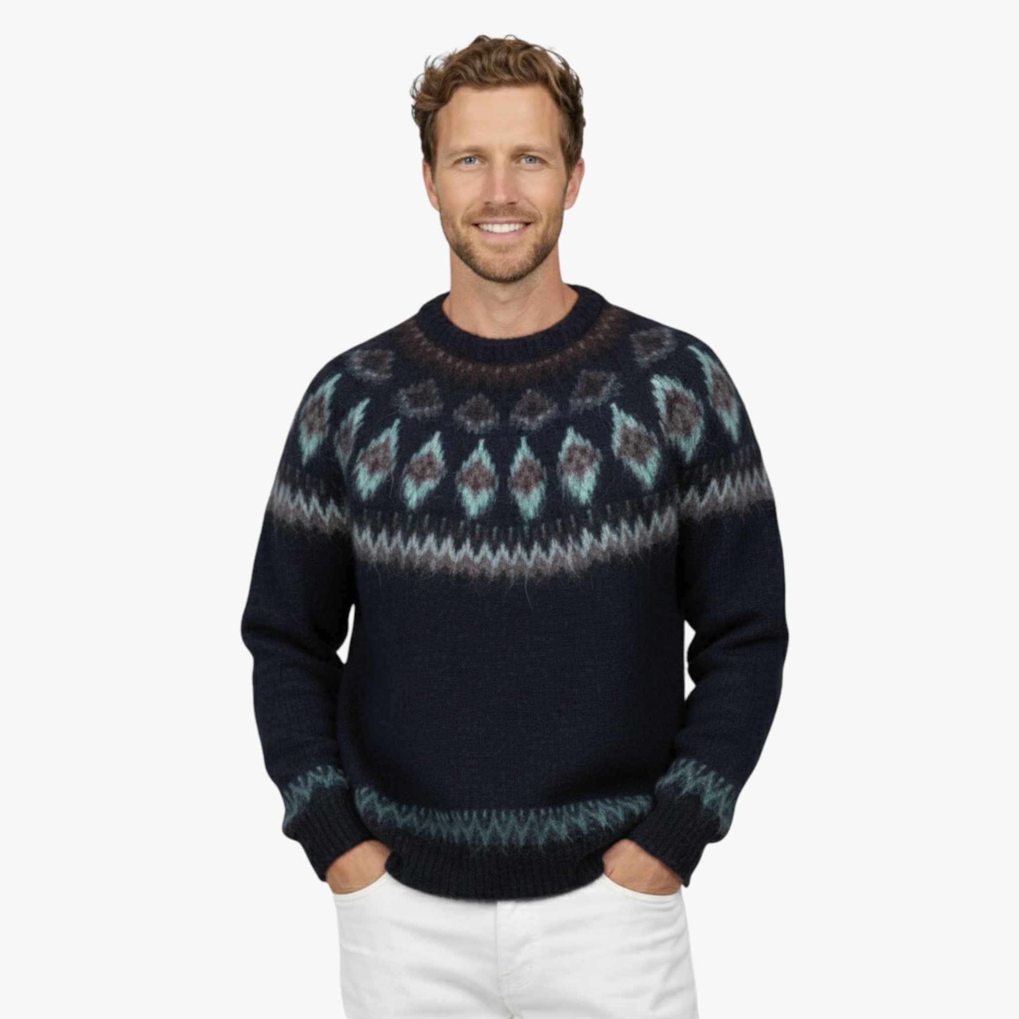 Kersttruien : Grappige Foute Kersttrui Unisex - Marineblauw in van Pantino
