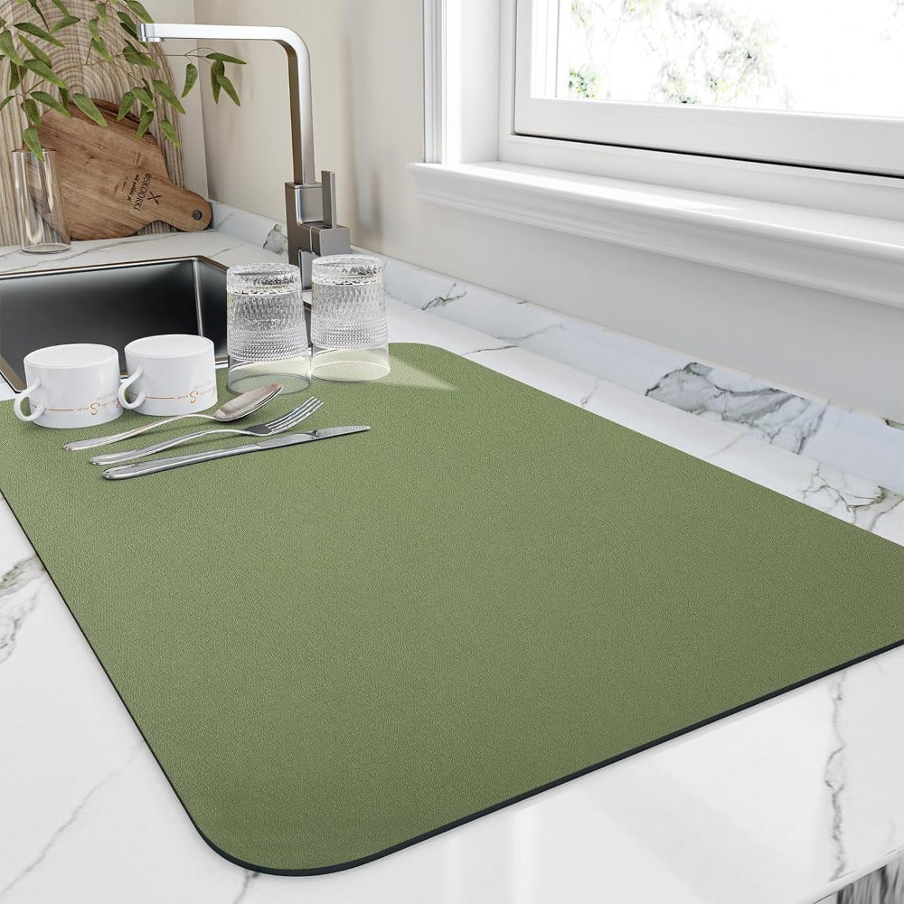 Kitchen Mats : Afwasmat Diatomeeënaarde Sneldrogend Absorberend - 5 Kleuren Zwart Blauw Grijs Wit Groen Small Medium Large in van Casa & Beyond