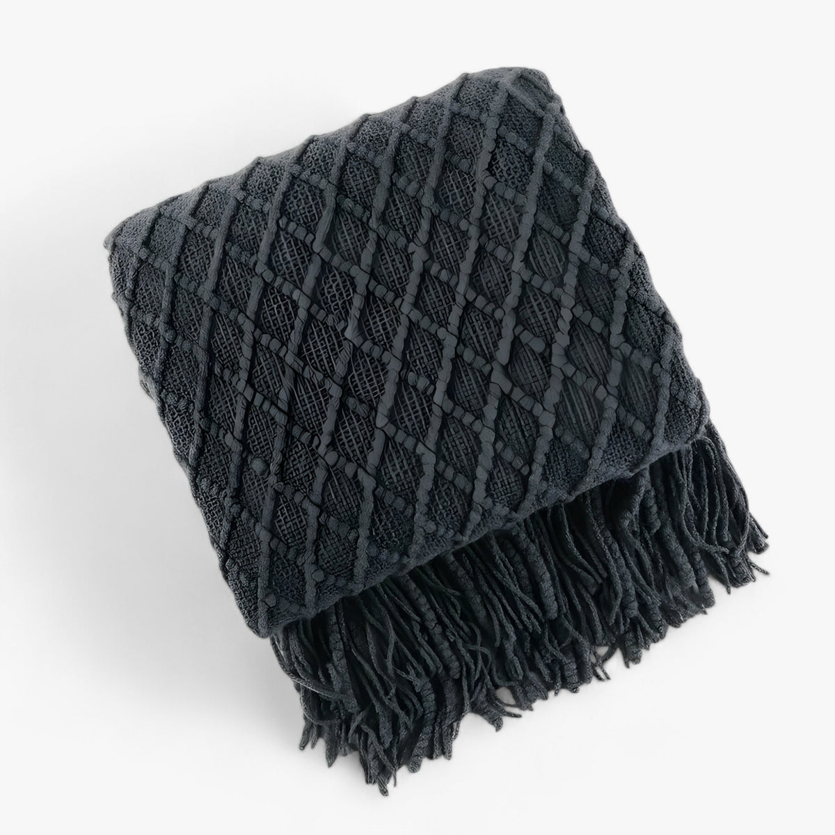 home & garden : Nordic Kasjmierlook Deken - Stijlvol en Comfortabel - Zwart Grijs in Zwart grijs van Pantino