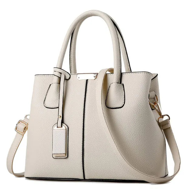 Bags : Schoudertas Emily Zwart van Echt Italiaans Leer voor Dames - Media, Elegant in beige van Pantinoshop