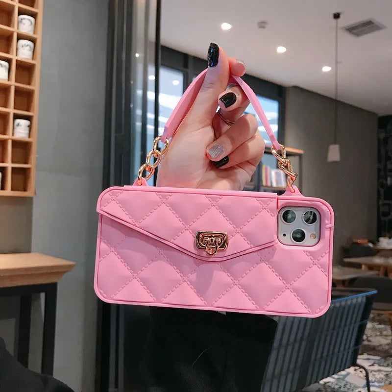 Phone Case : Tas Telefoonhouder iPhone Roze - Compact Dagelijks Gebruik - Siliconen in van Pantino
