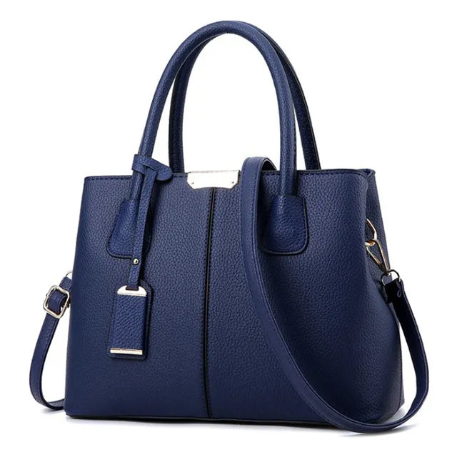 Bags : Schoudertas Emily Zwart van Echt Italiaans Leer voor Dames - Media, Elegant in donkerblauw van Pantinoshop