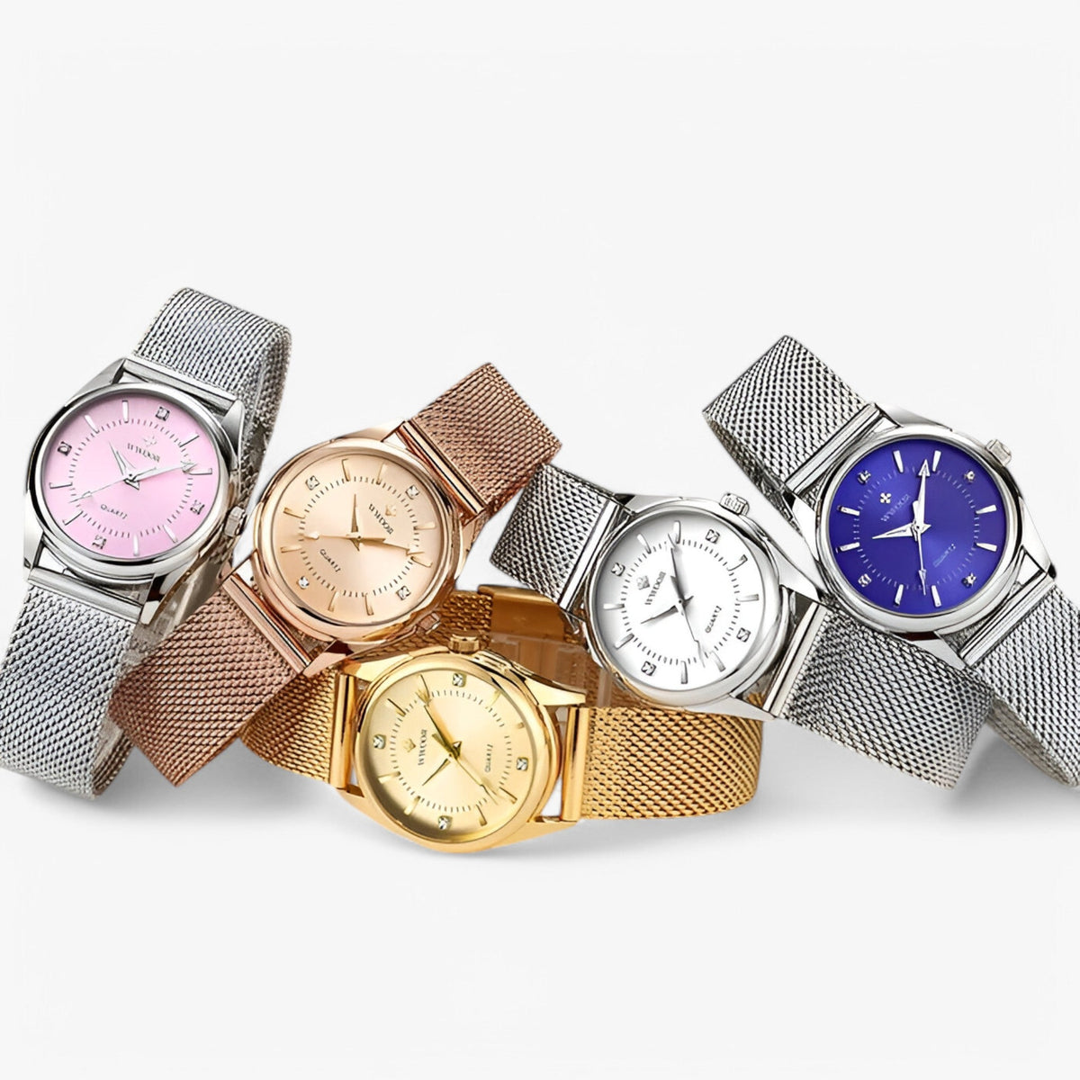 Dameshorloge Luxe Goudkleurig van Roestvrij Staal met Diamanten, Elegant en Verfijnd