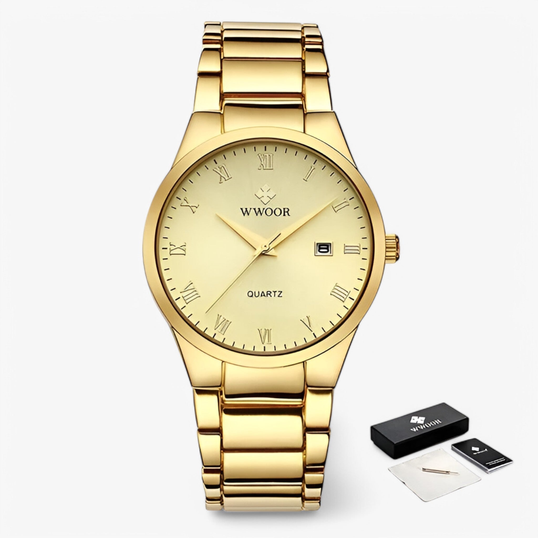 Elegant Heren Stalen Kwarts Horloge
