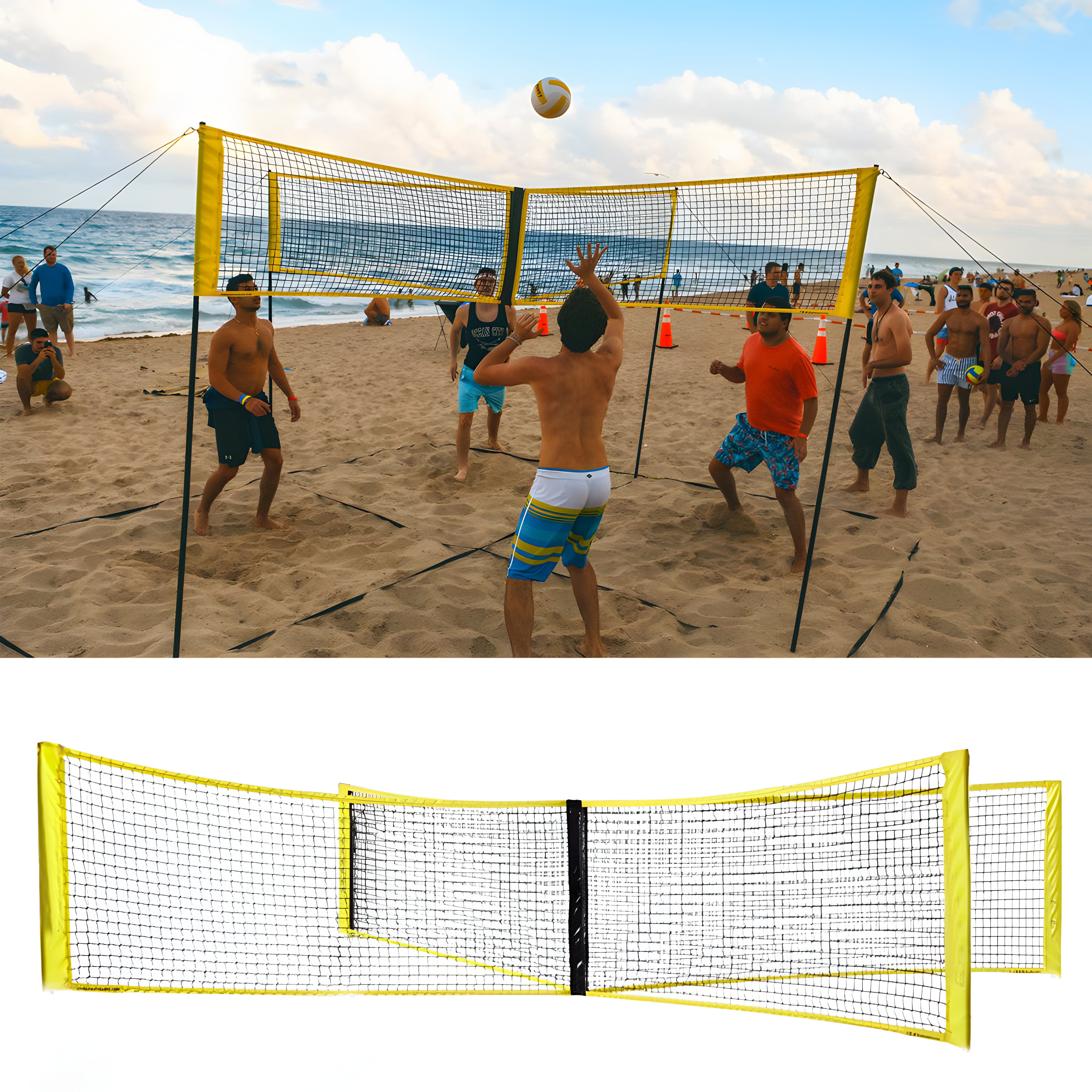 outdoor equipment : Crossplay Volleybalset - 4 Netten Buiten Spelen - Kunststof in van Pantino
