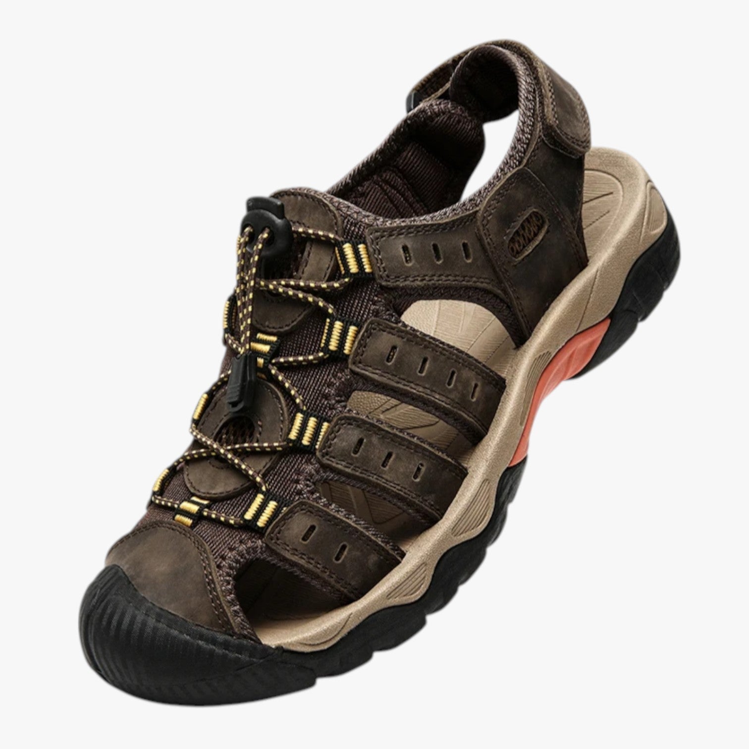 Sandals : Gesloten Heren Trekkingsandalen, Beschermend en Comfortabel voor Paden en Outdoor in Koffie van Pantinoshop