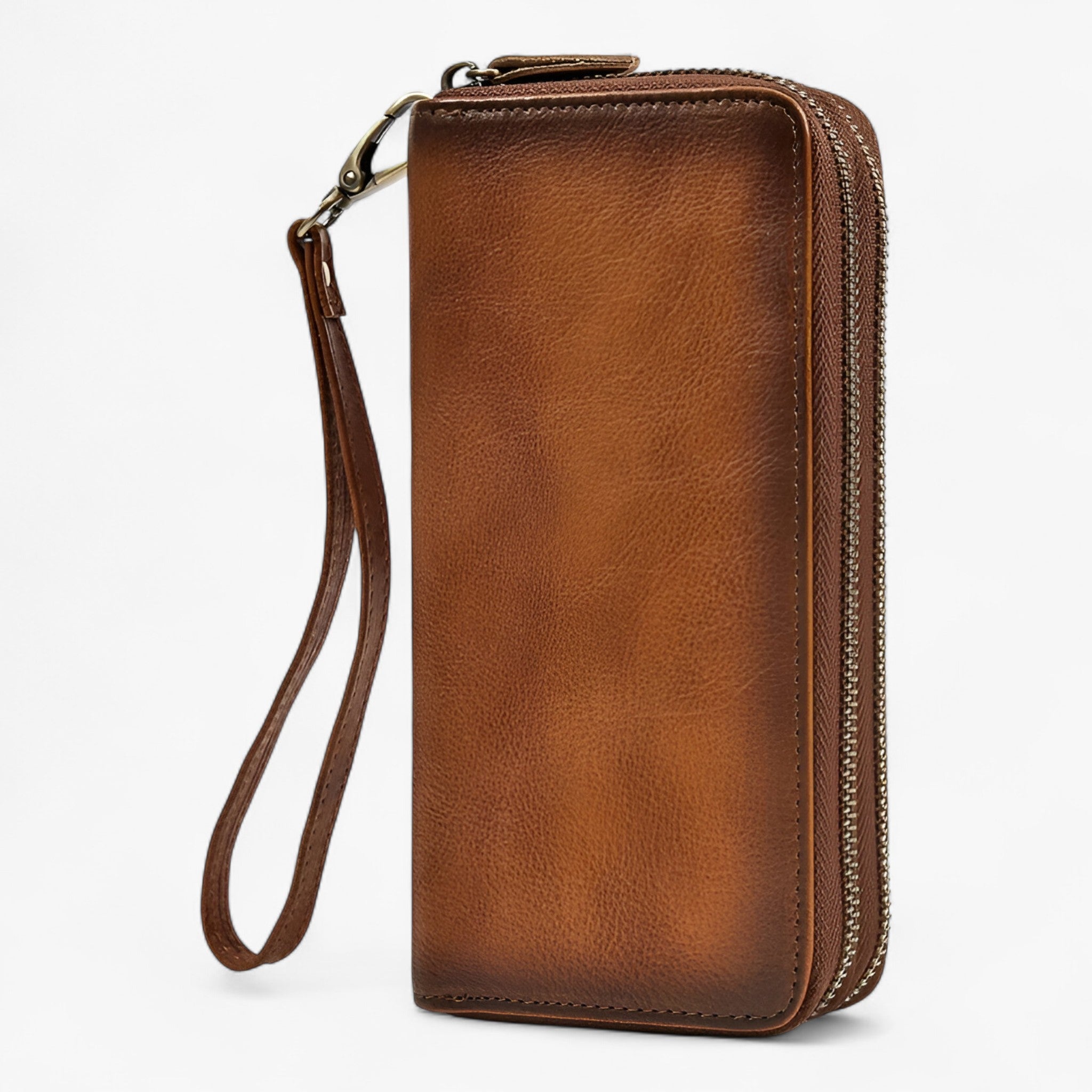 bags : Portemonnee Heren Licht Bruin - Vintage Leren Lange in van Pantino