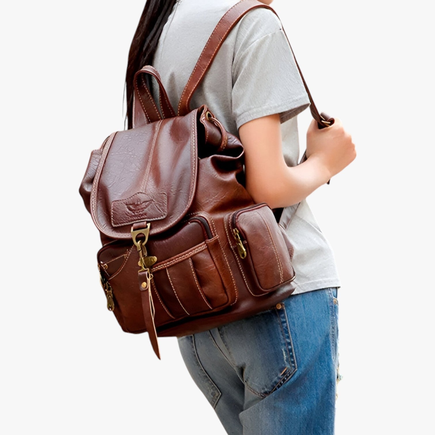 bags : Zwarte Vintage Leren Schoolrugzak - Ruim & Duurzaam voor Dames/Heren in van Pantino