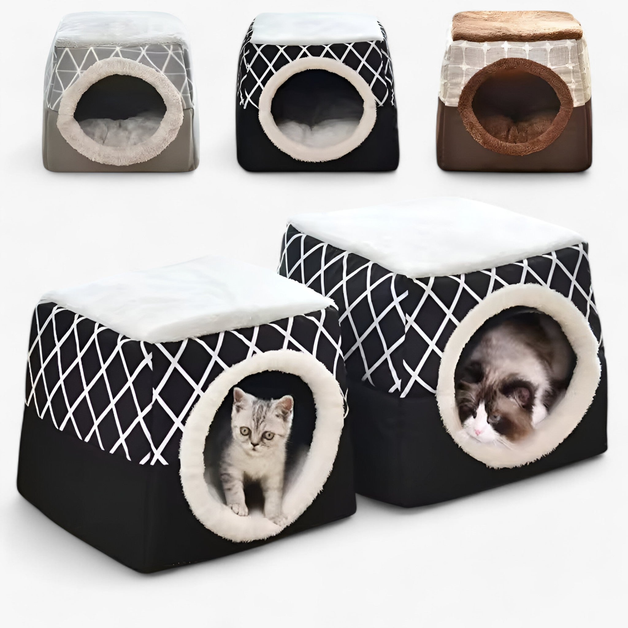 pets : Multifunctioneel Warm Huisdierbed - Zwart in van Pantino
