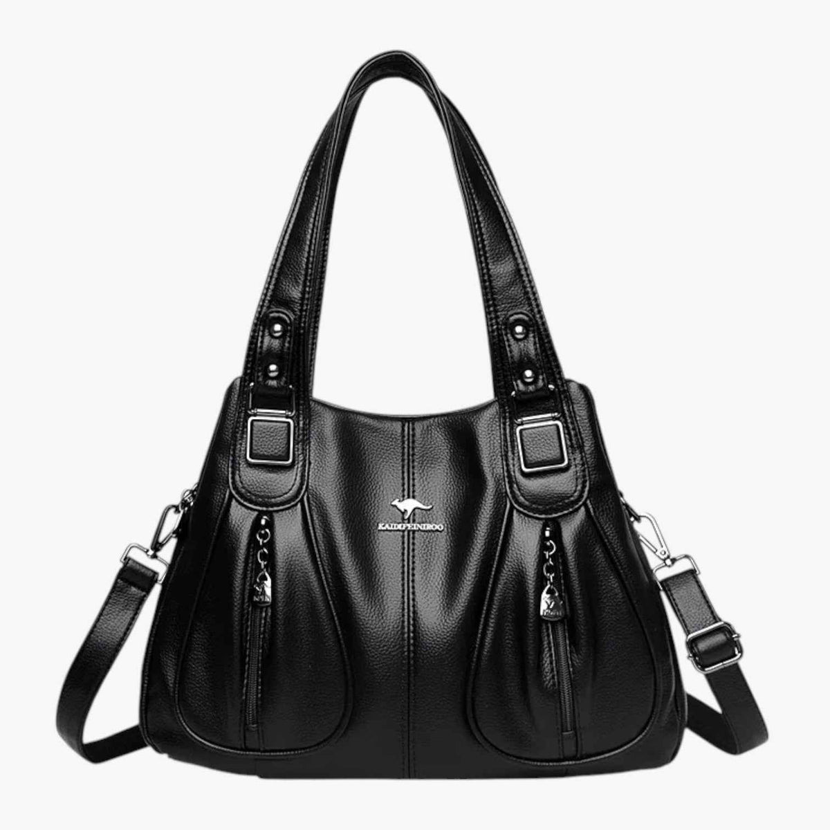 Bags : Dagelijkse elegantie - De leren schoudertas die elke look verrijkt Dames in Nero van Pantinoshop