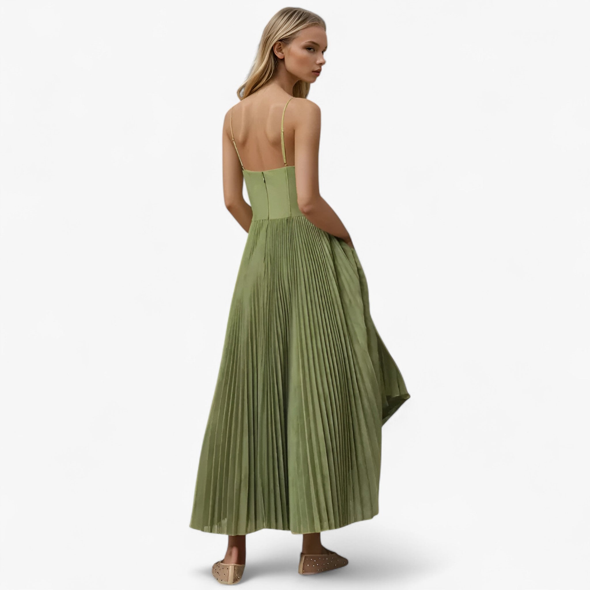 Dresses : Dames Maxi Plissé Jurk in van Pantinoshop