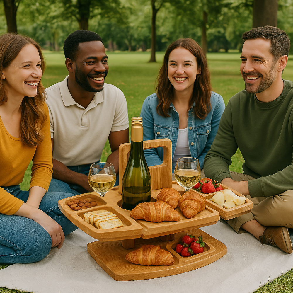 Compacte Opvouwbare Houten Picknicktafel