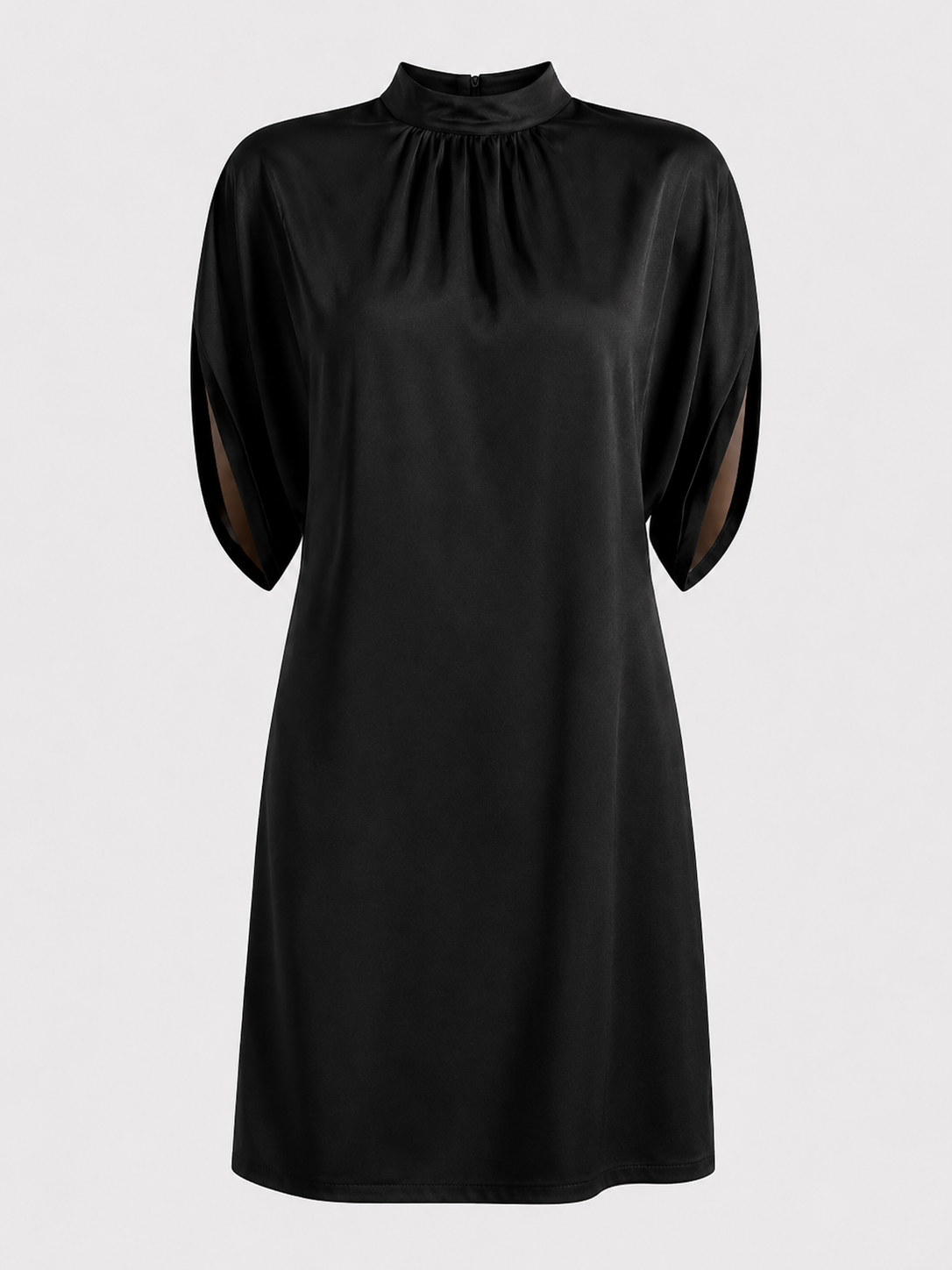 Mini dresses : Dames Jurk van Polyester met Opstaande Geplooide Kraag in van Pantinoshop