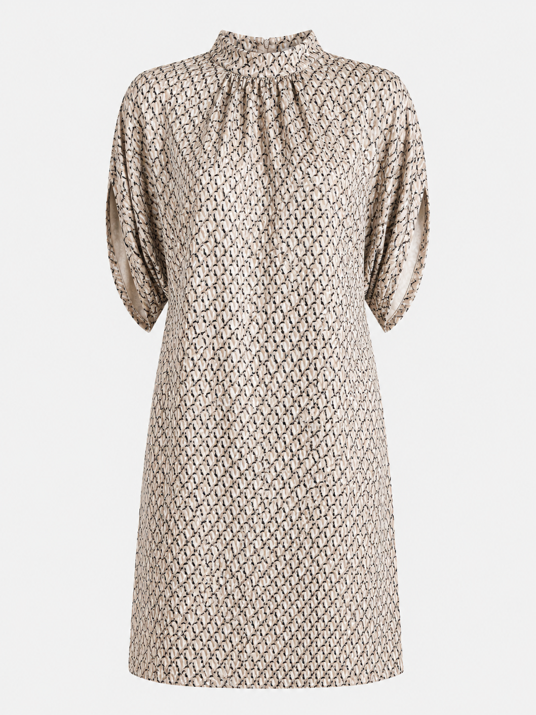 Mini dresses : Dames Jurk van Polyester met Opstaande Geplooide Kraag in van Pantinoshop