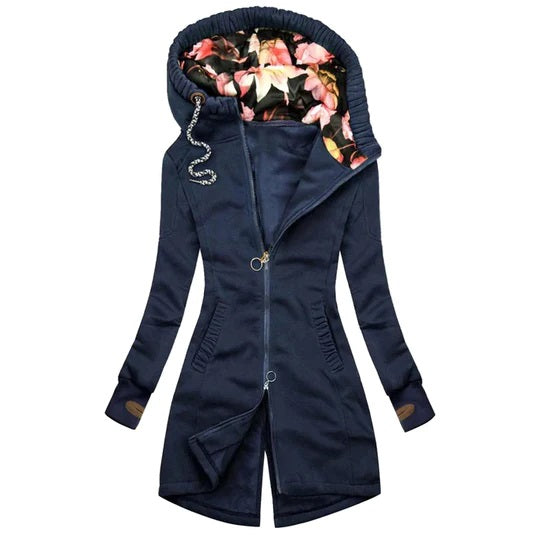 Jacket : Jas Dames Donkerblauw - Damesjas - Warmte voor Winterdagen in Donkerblauw van Pantino