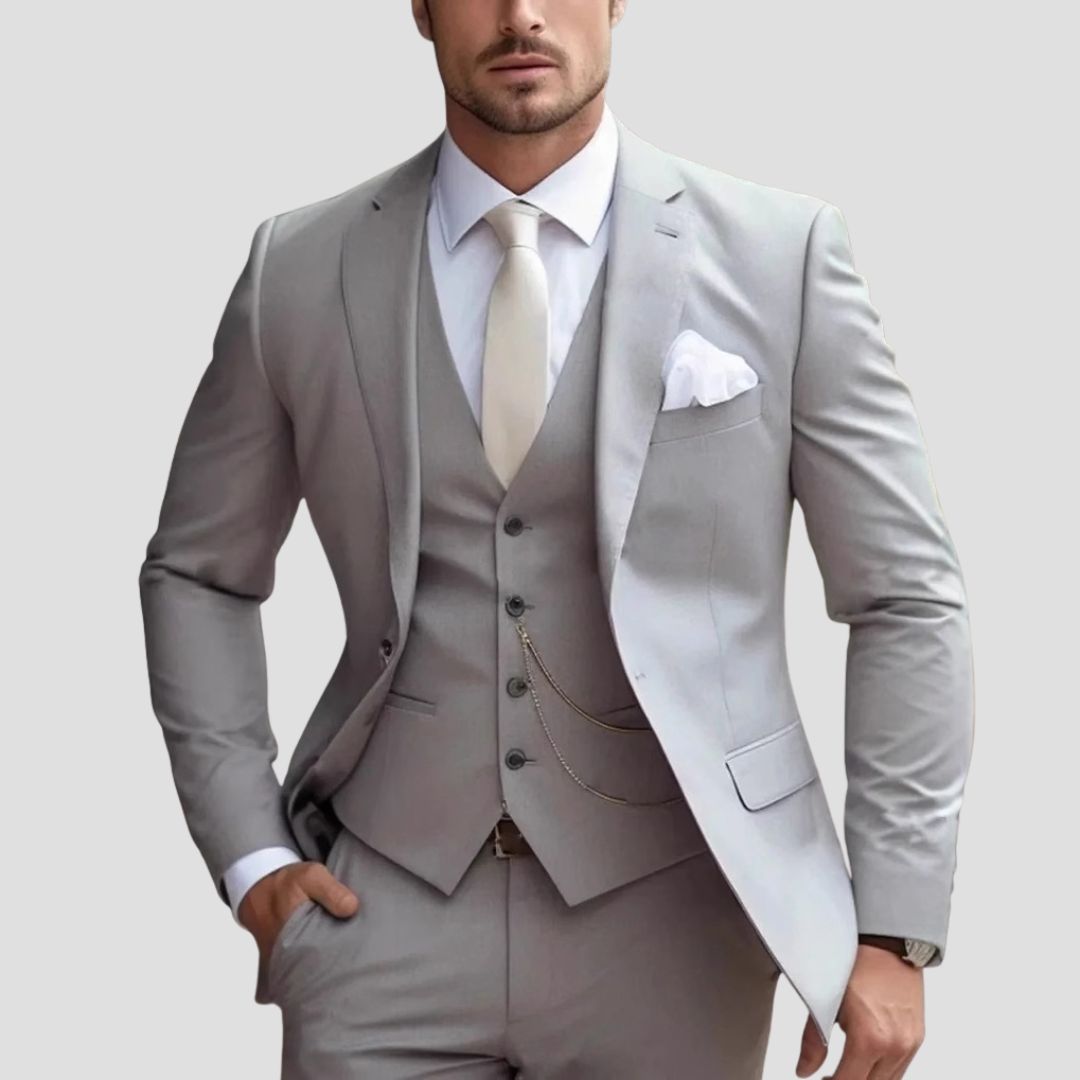 Driekleurig Slim Fit Mix Op Maat Gemaakt Herenpak voor Bruiloften en Bruidsjonkers