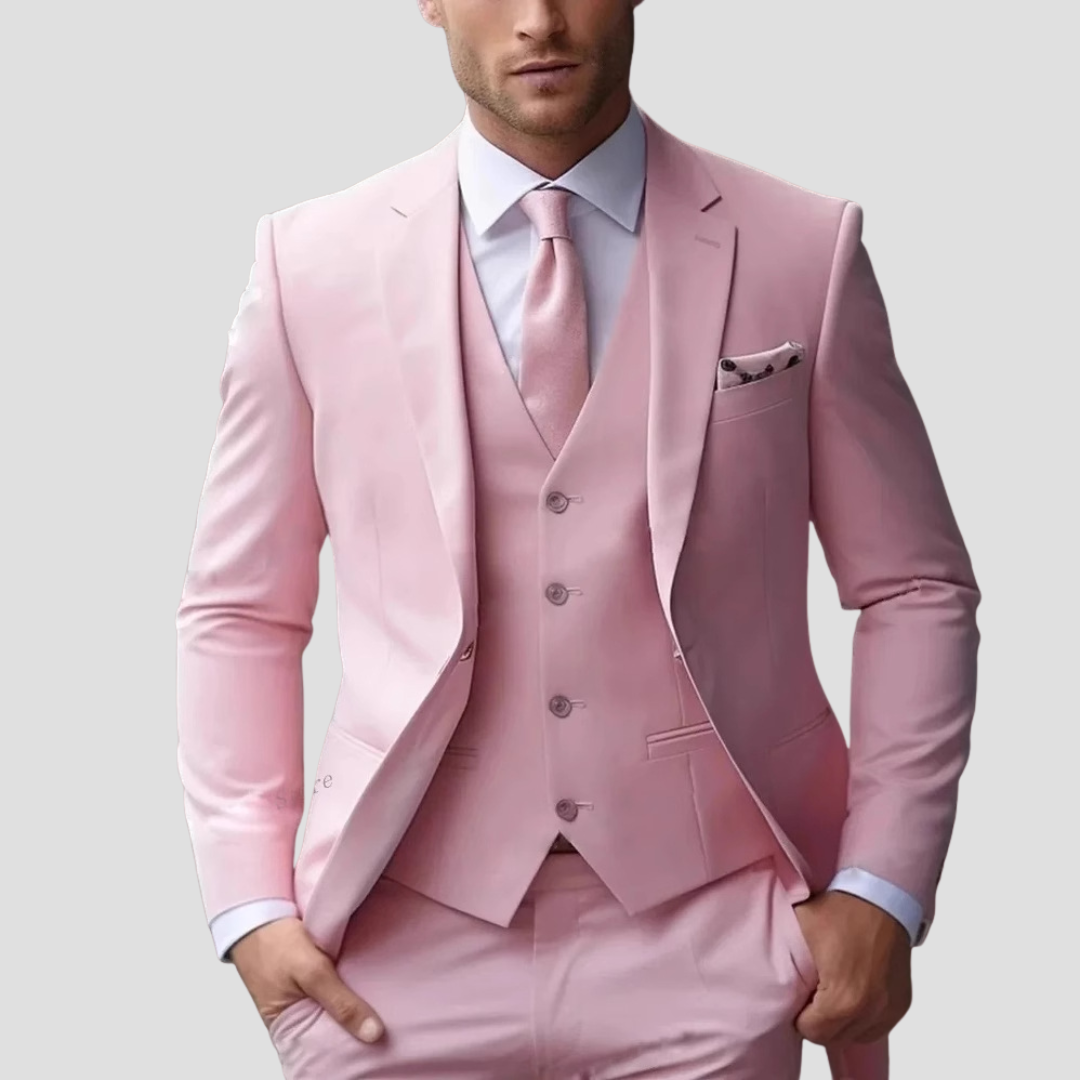 Driekleurig Slim Fit Mix Op Maat Gemaakt Herenpak voor Bruiloften en Bruidsjonkers