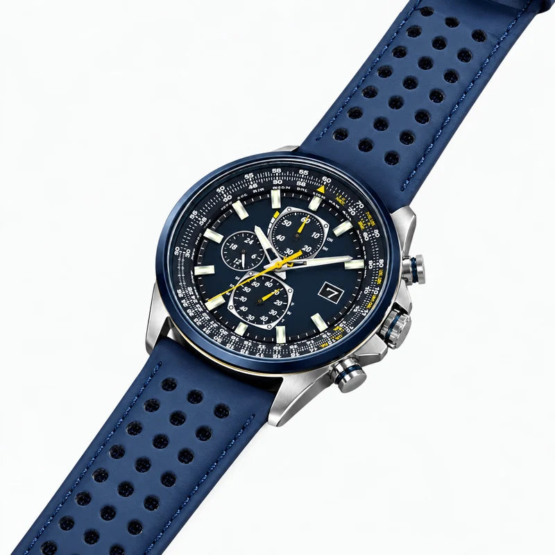 Watches : Heren Chronograaf Horloge MultiSteel 42mm, Zilverkleurig Staal met Elegante Blauwe Wijzerplaat in van Pantinoshop