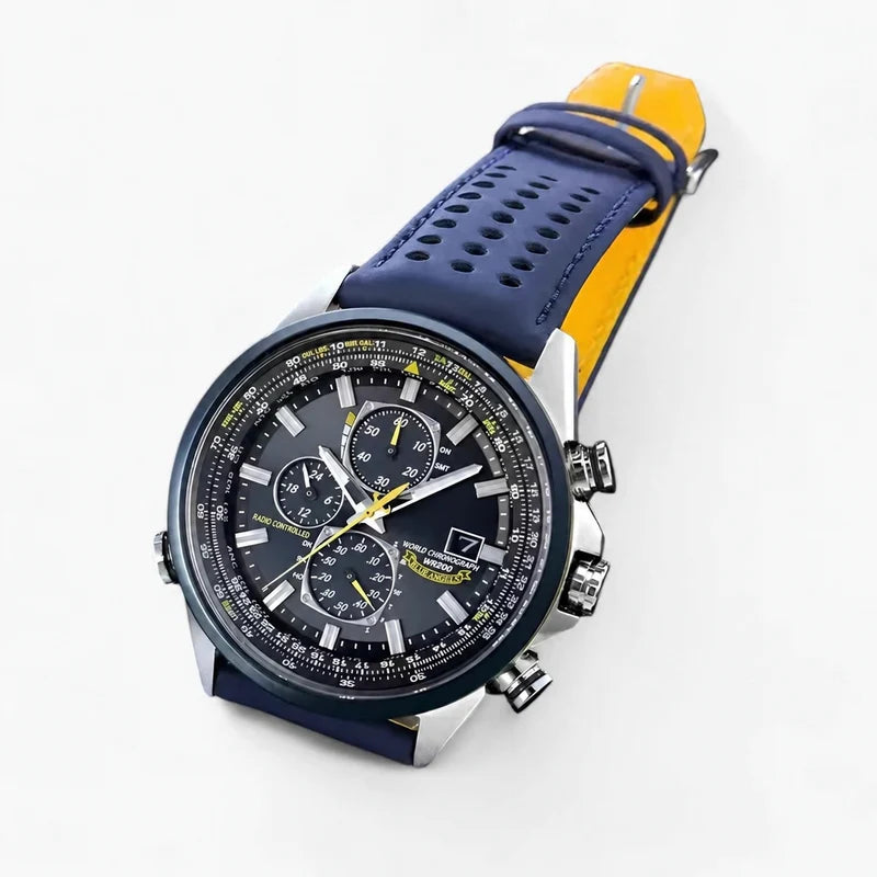 Watches : Heren Chronograaf Horloge MultiSteel 42mm, Zilverkleurig Staal met Elegante Blauwe Wijzerplaat in van Pantinoshop