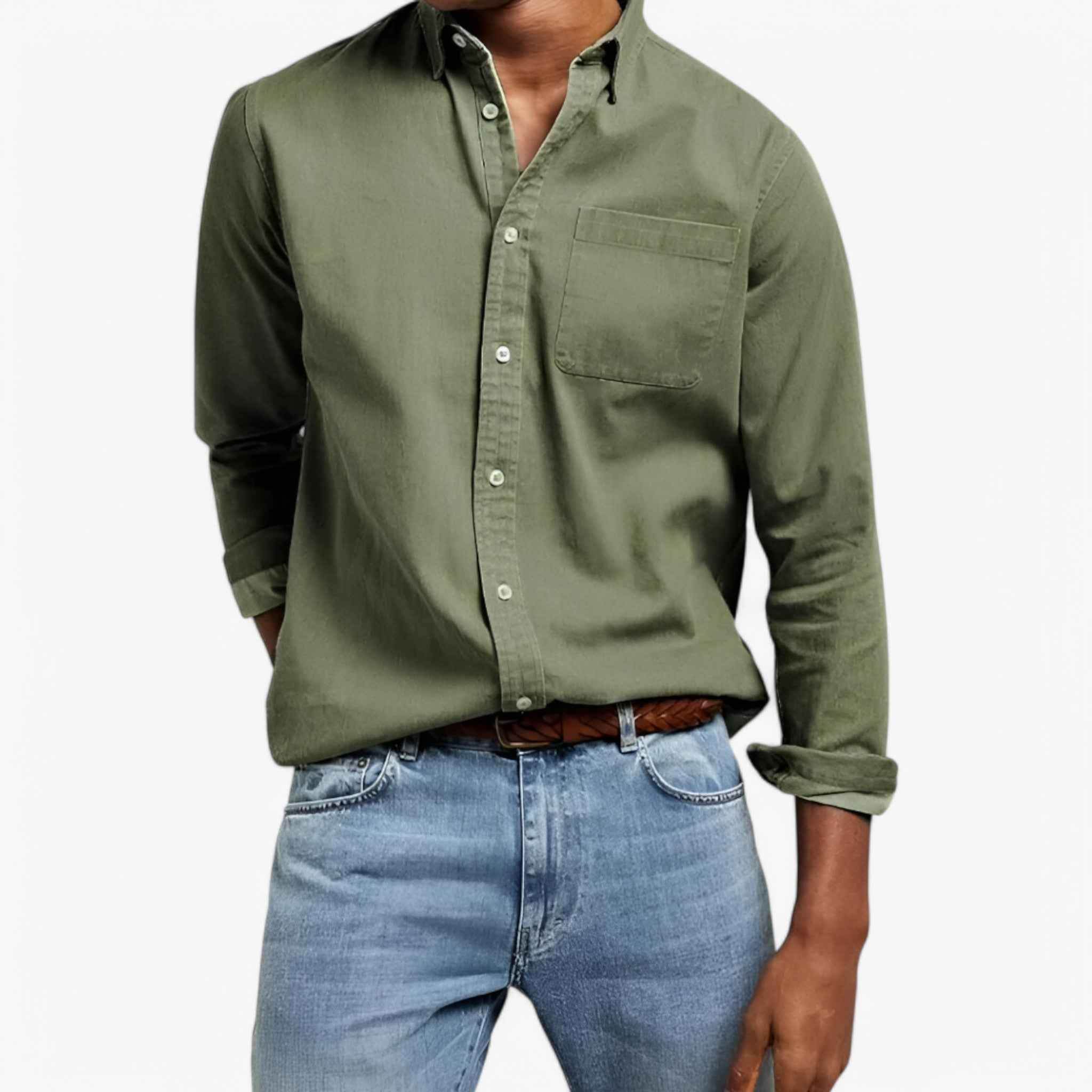 Men's Top Clothes : Duurzaam Katoenen Heren Cargo Shirt met Meerdere Zakken, Lange Mouwen in van Pantinoshop