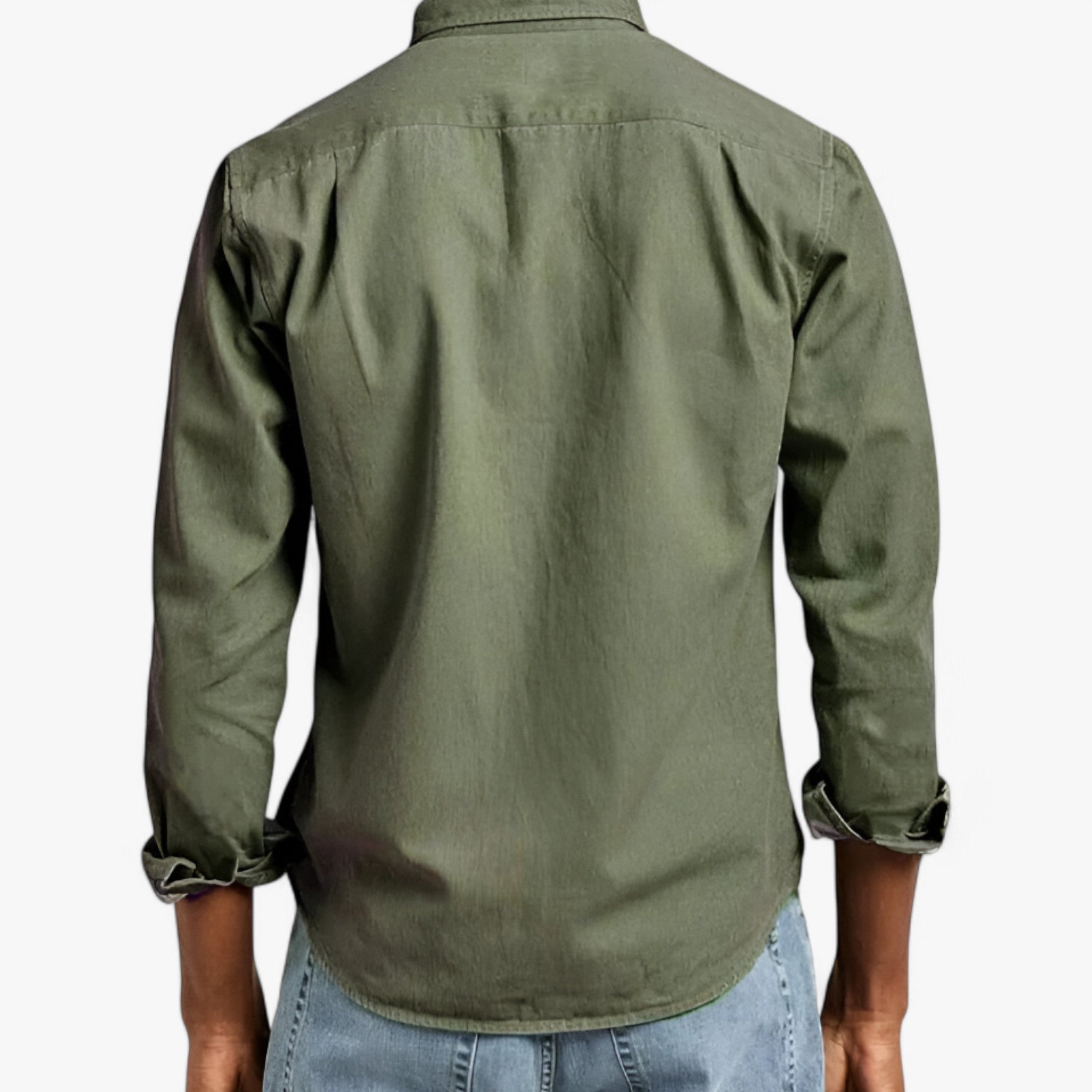 Duurzaam Katoenen Heren Cargo Shirt met Meerdere Zakken, Lange Mouwen