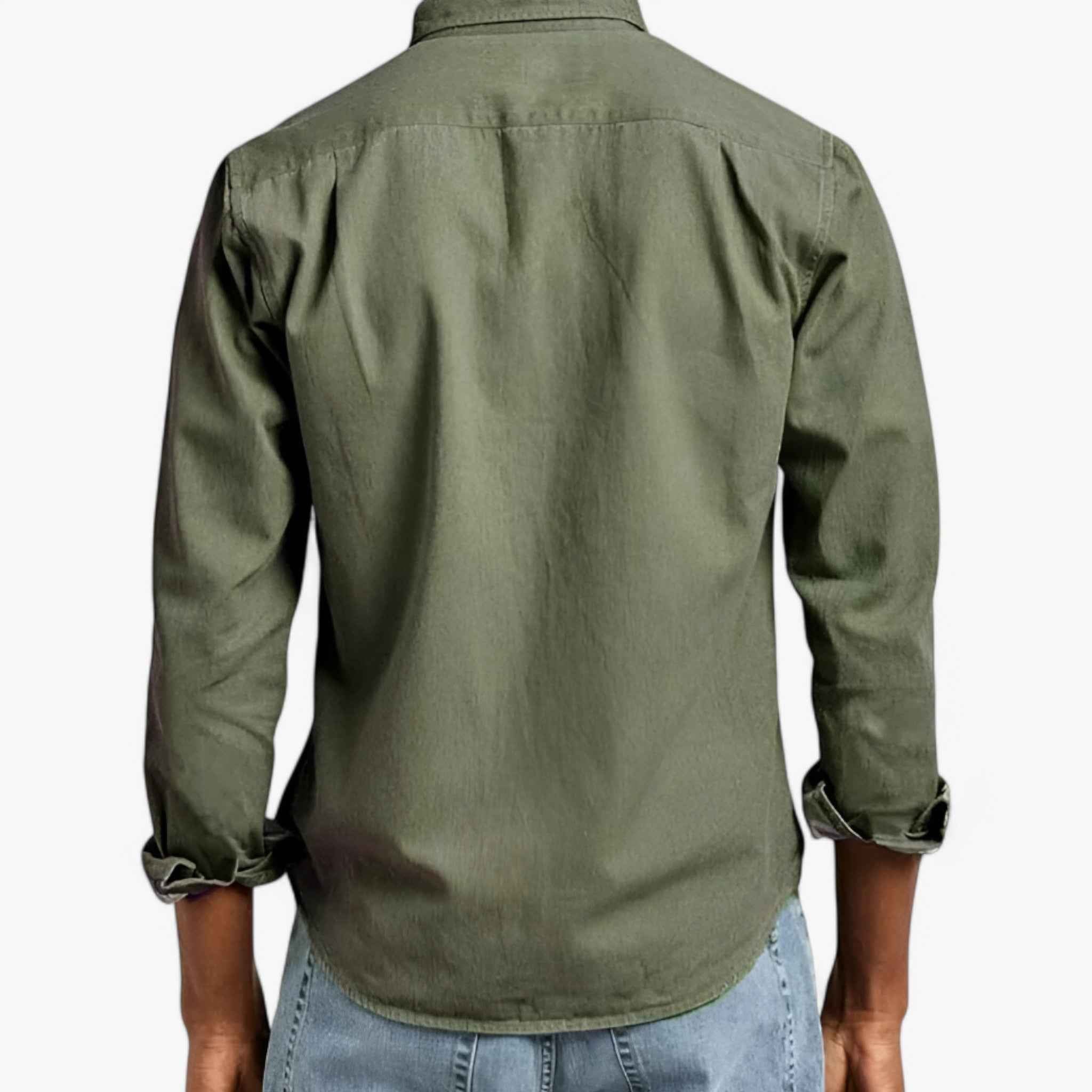 Men's Top Clothes : Duurzaam Katoenen Heren Cargo Shirt met Meerdere Zakken, Lange Mouwen in van Pantinoshop