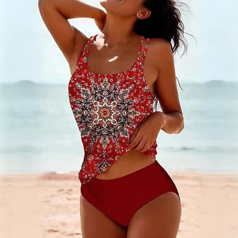 : Tankiniset Dames Hoge Taille - Comfortabel, Sneldrogend & Flatterend in Rood van Pantinoshop