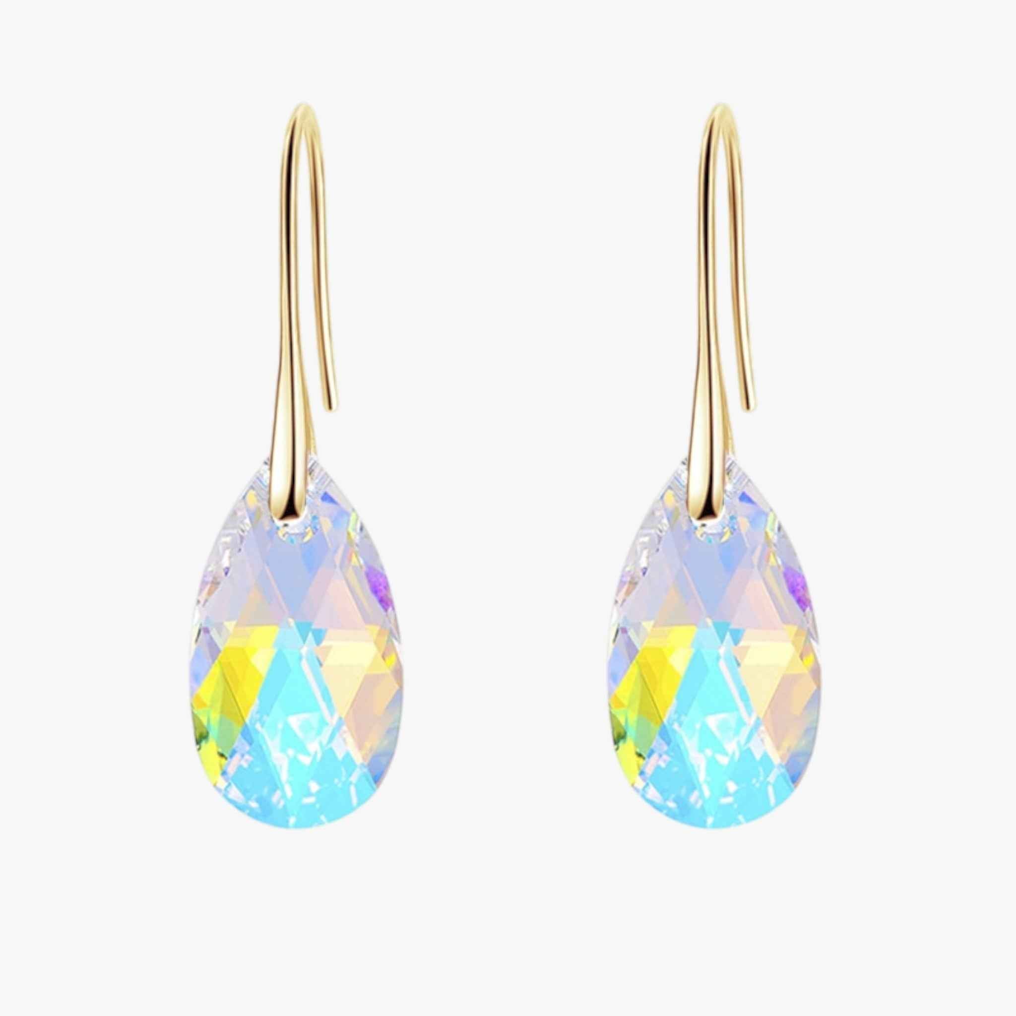Orecchini : Elegante Dames Hangoorbellen van Saffierblauw Kristal in Kristal AB. Goud van Pantinoshop