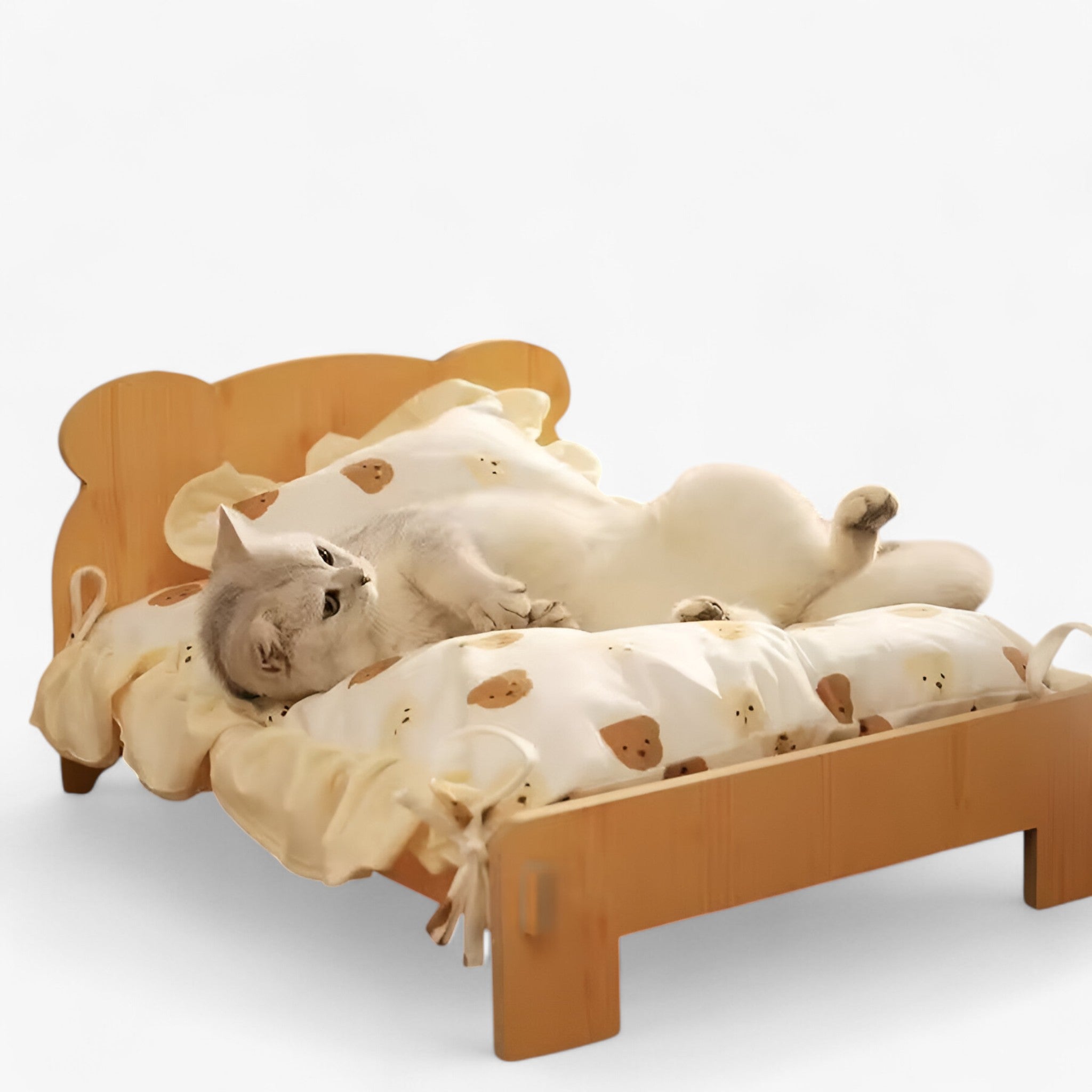 pets : LuxuKat - Massief Houten Kattenbed - Duurzaam, Comfortabel & Stijlvol in van Pantino