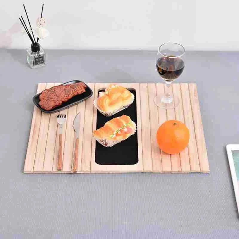 Tables basses à café : Heren dienblad voor bankarmleuning van bamboe - Opvouwbaar en Antislip in van Pantinoshop