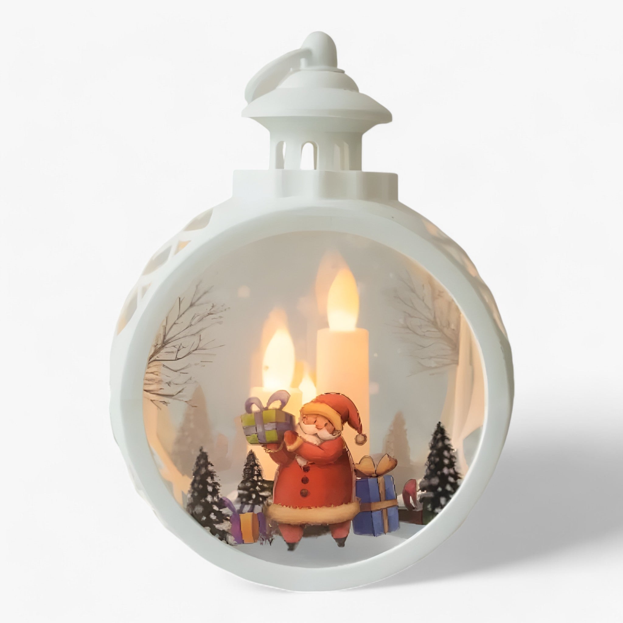 outdoor equipment : Kerstman Sneeuwpop Lamp - LED Lantaarn met Vlam Simulatie voor Buitendecoratie in 5 S 8.5x12cm van Pantino